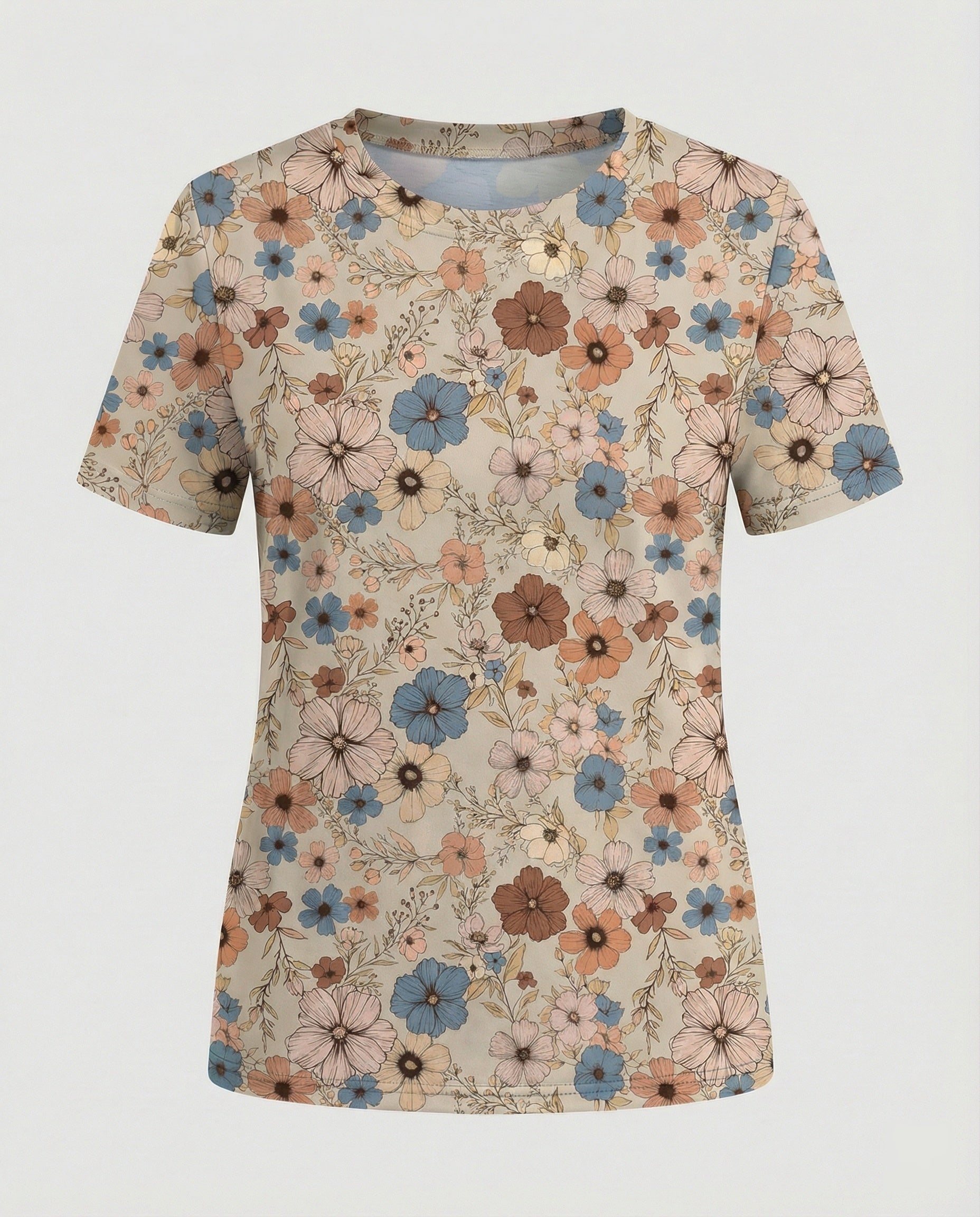 Short Sleeve Shirt Women With Floral Print