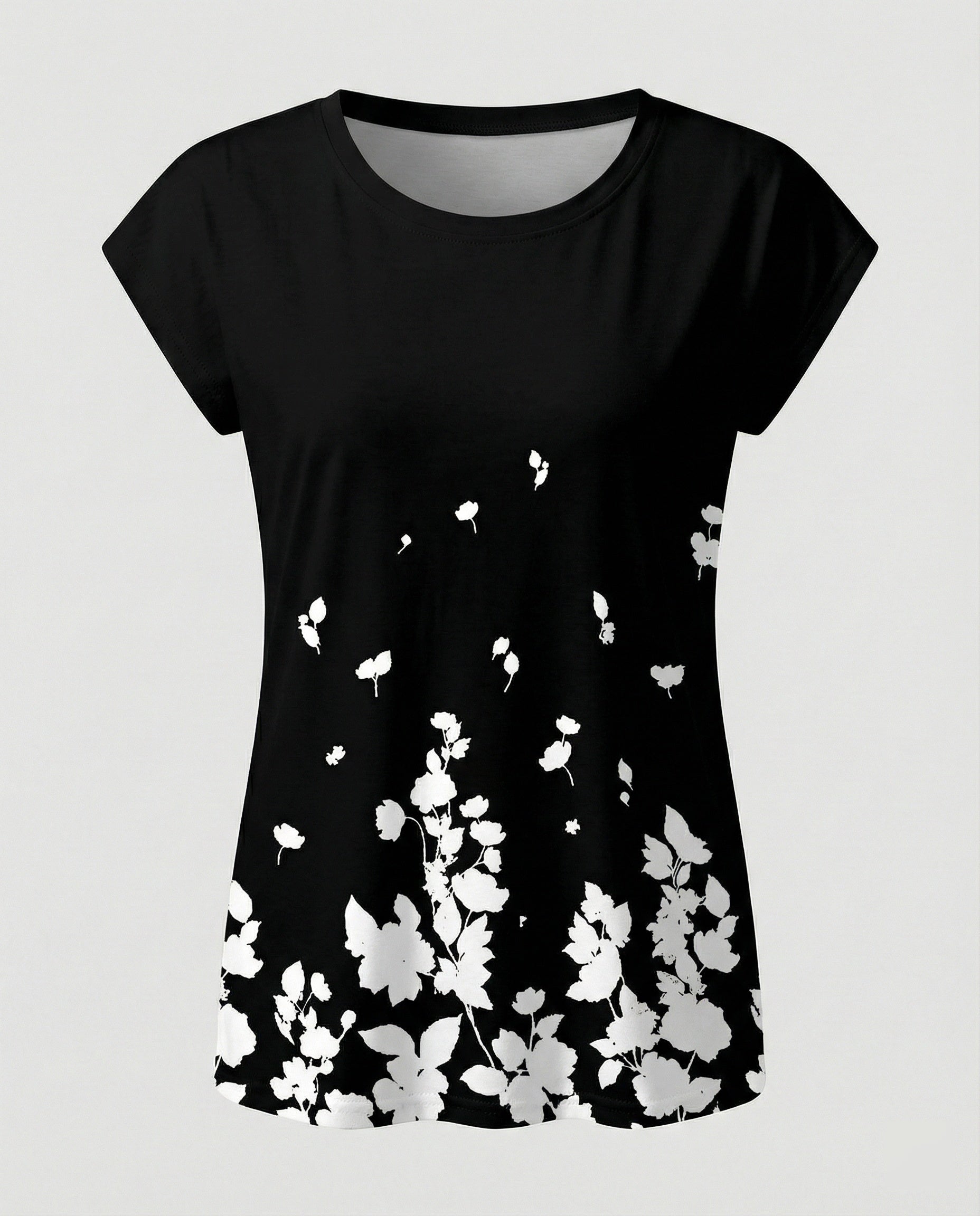 Watercolor Summer Blouse Women Asymmetric