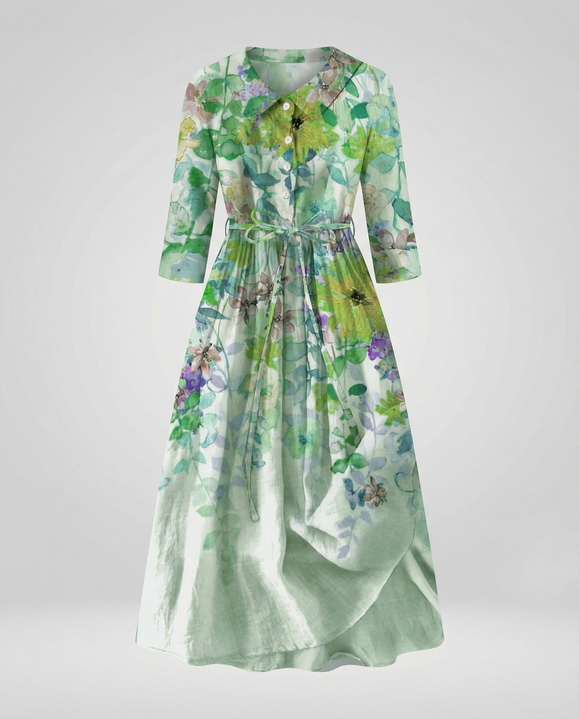 Ladies' Maxi Dress Shirt Dress Daisy