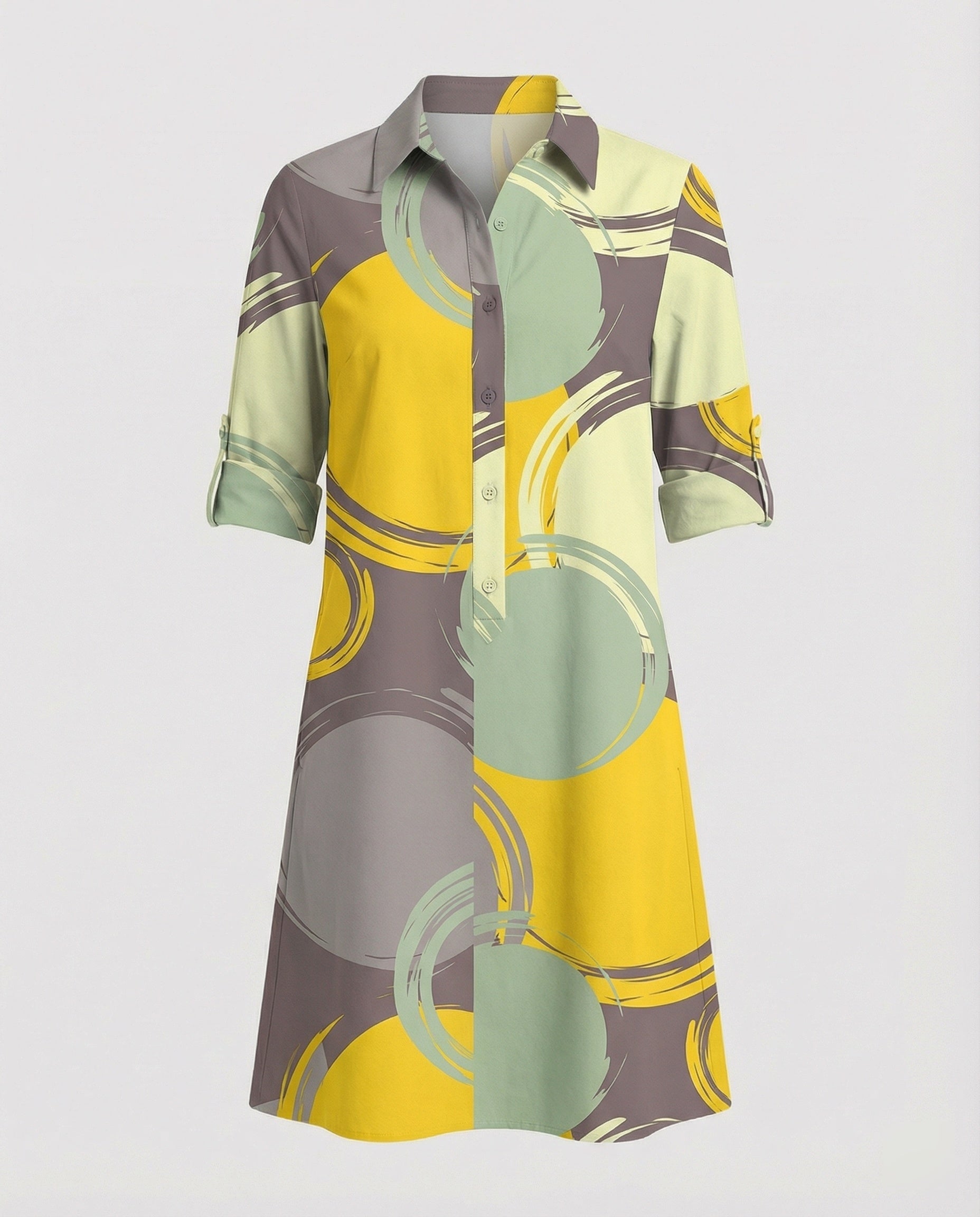 Women Shirt Dress Cotton Casual