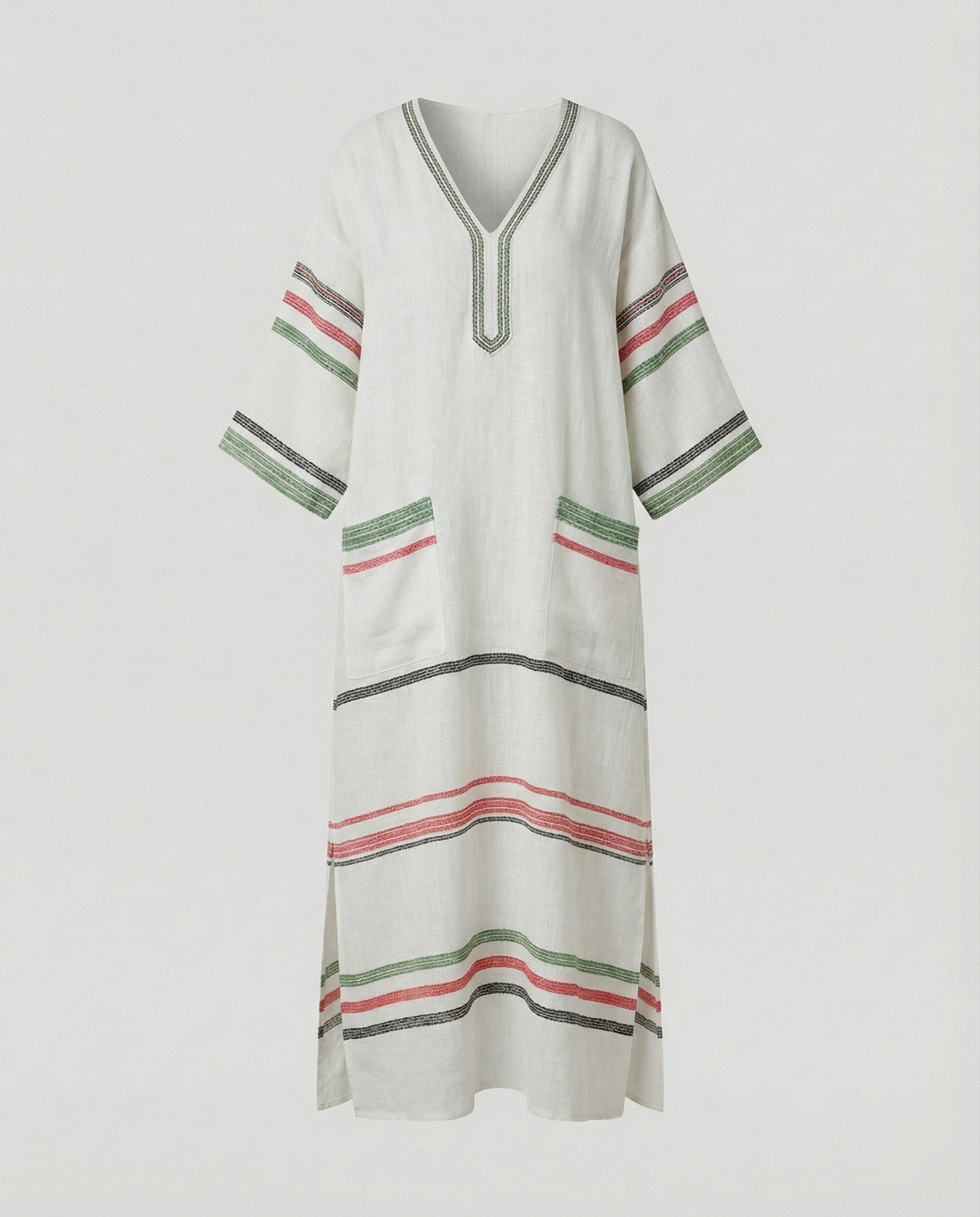 Linen Kaftan Maxi Dress Women