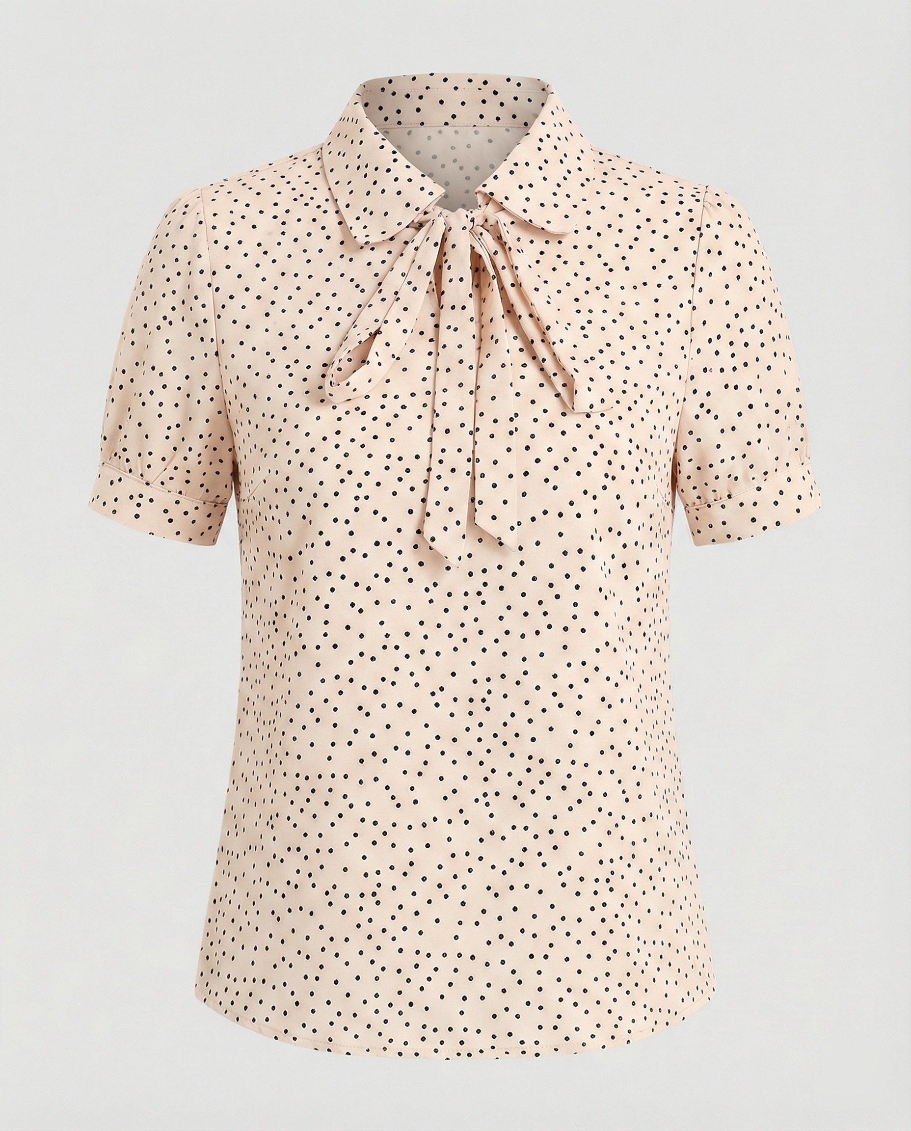 Blouse Women Short with Tie Collar