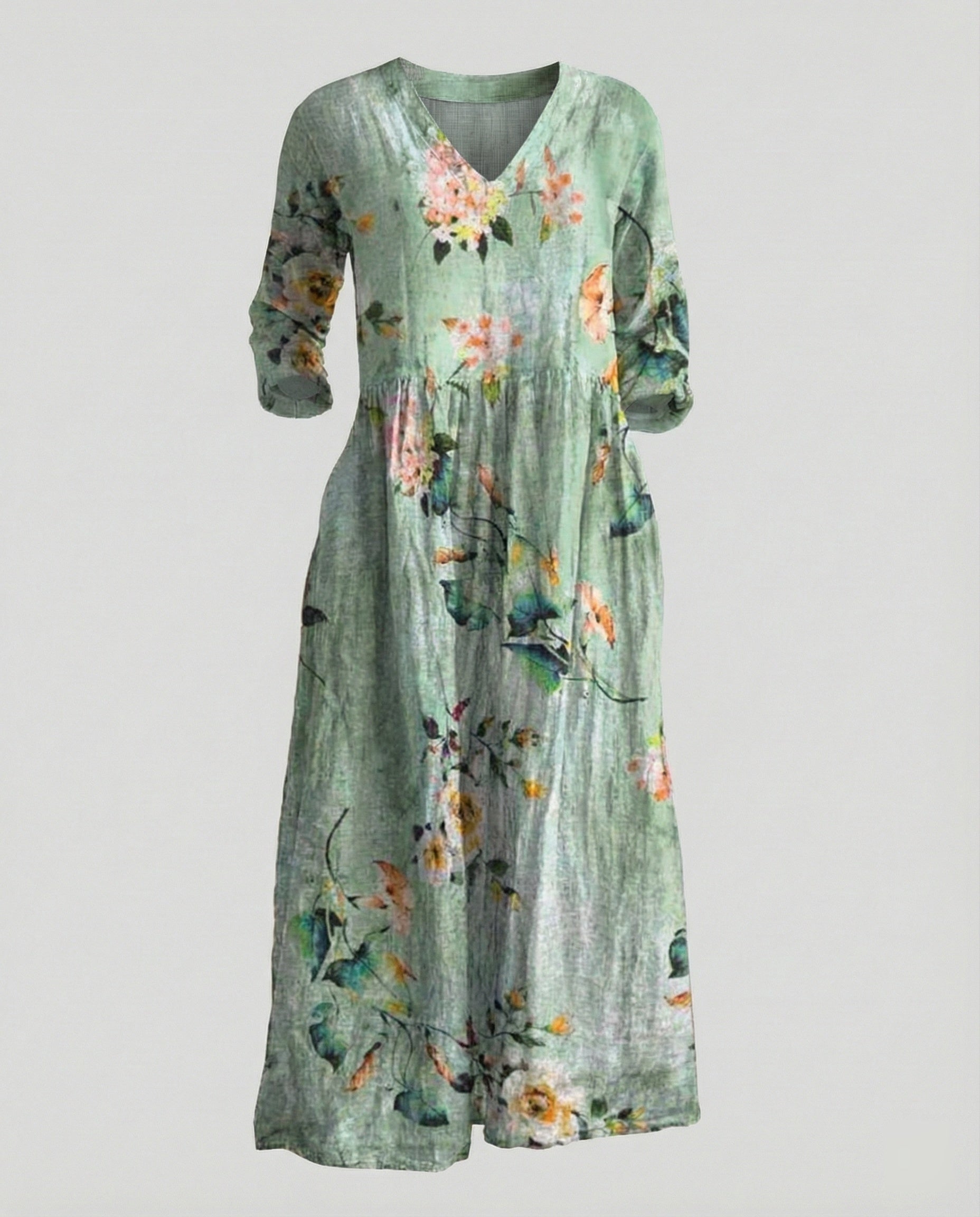 Women's Boho Maxi Dress Summer Linen Look