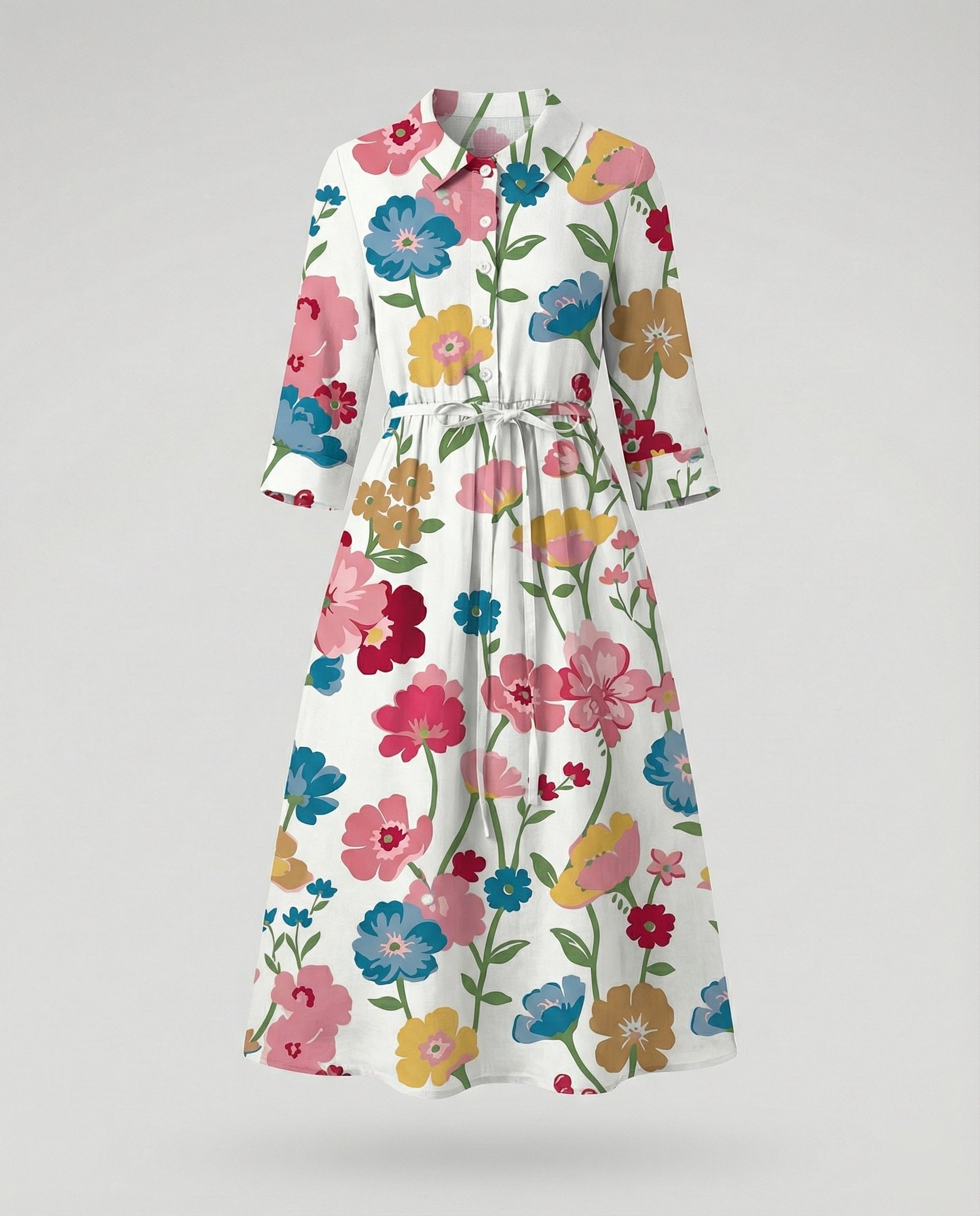 Ladies' Maxi Dress Shirt Dress Daisy