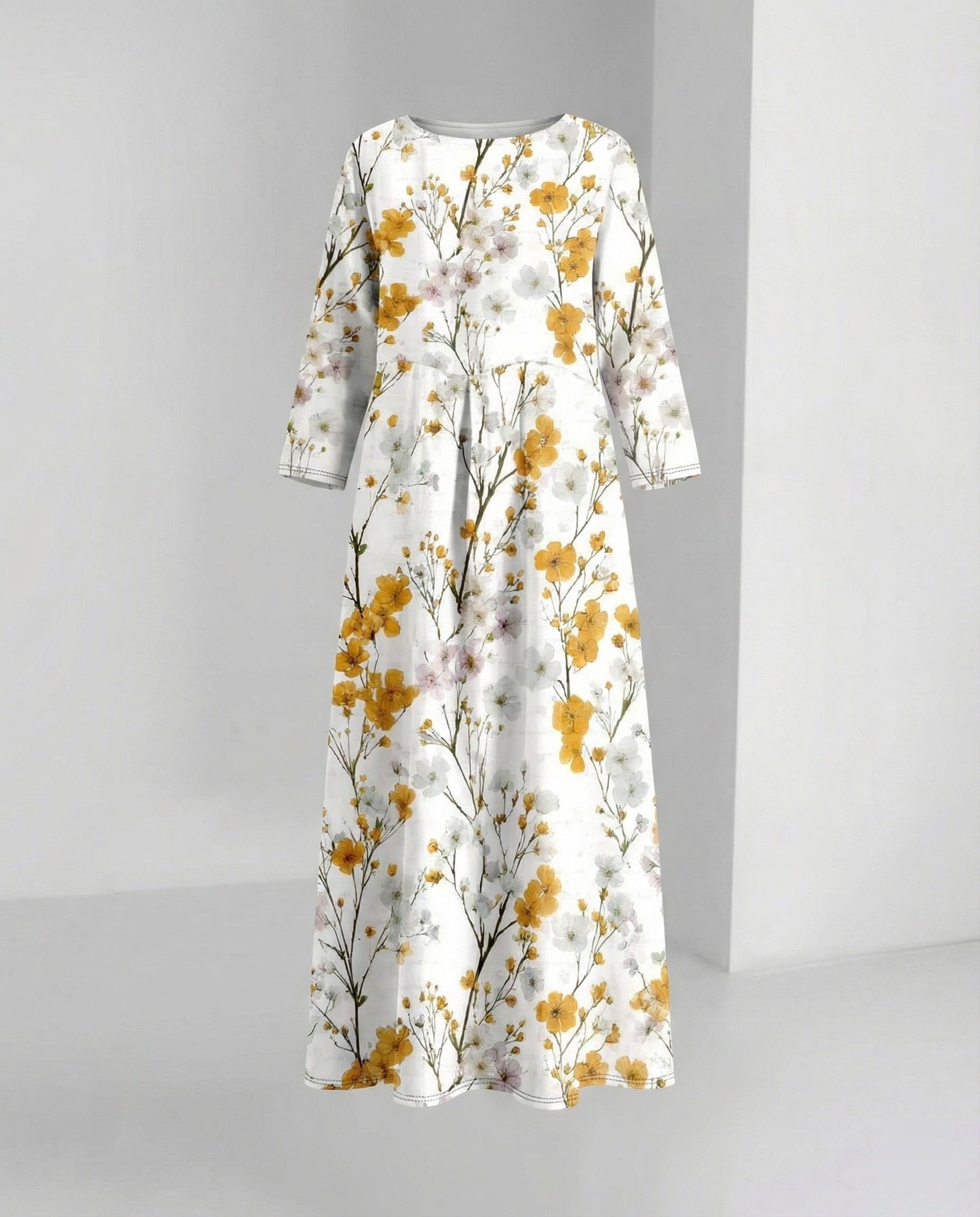 Ladies maxi dress floral with pockets