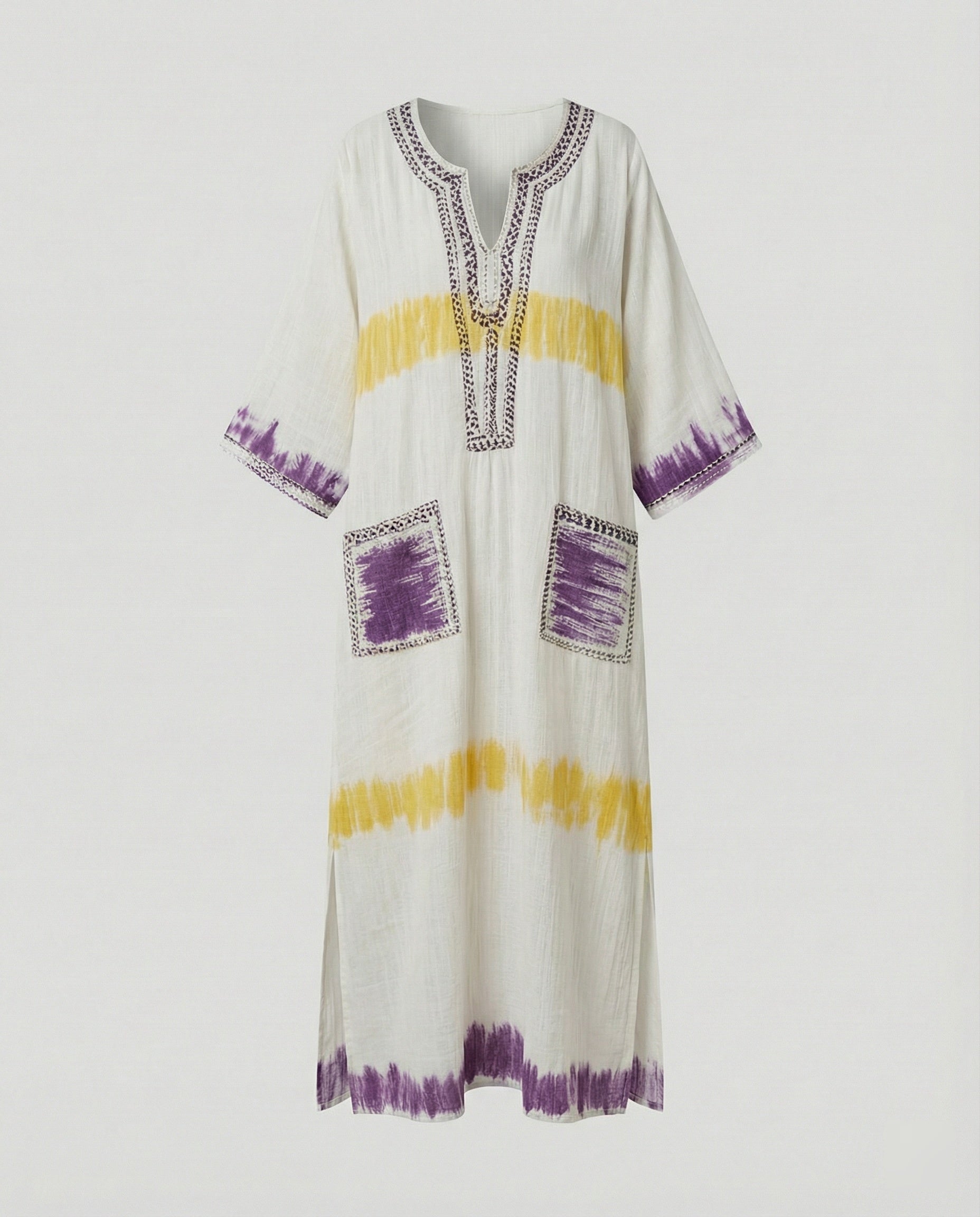 Linen Kaftan Maxi Dress Women