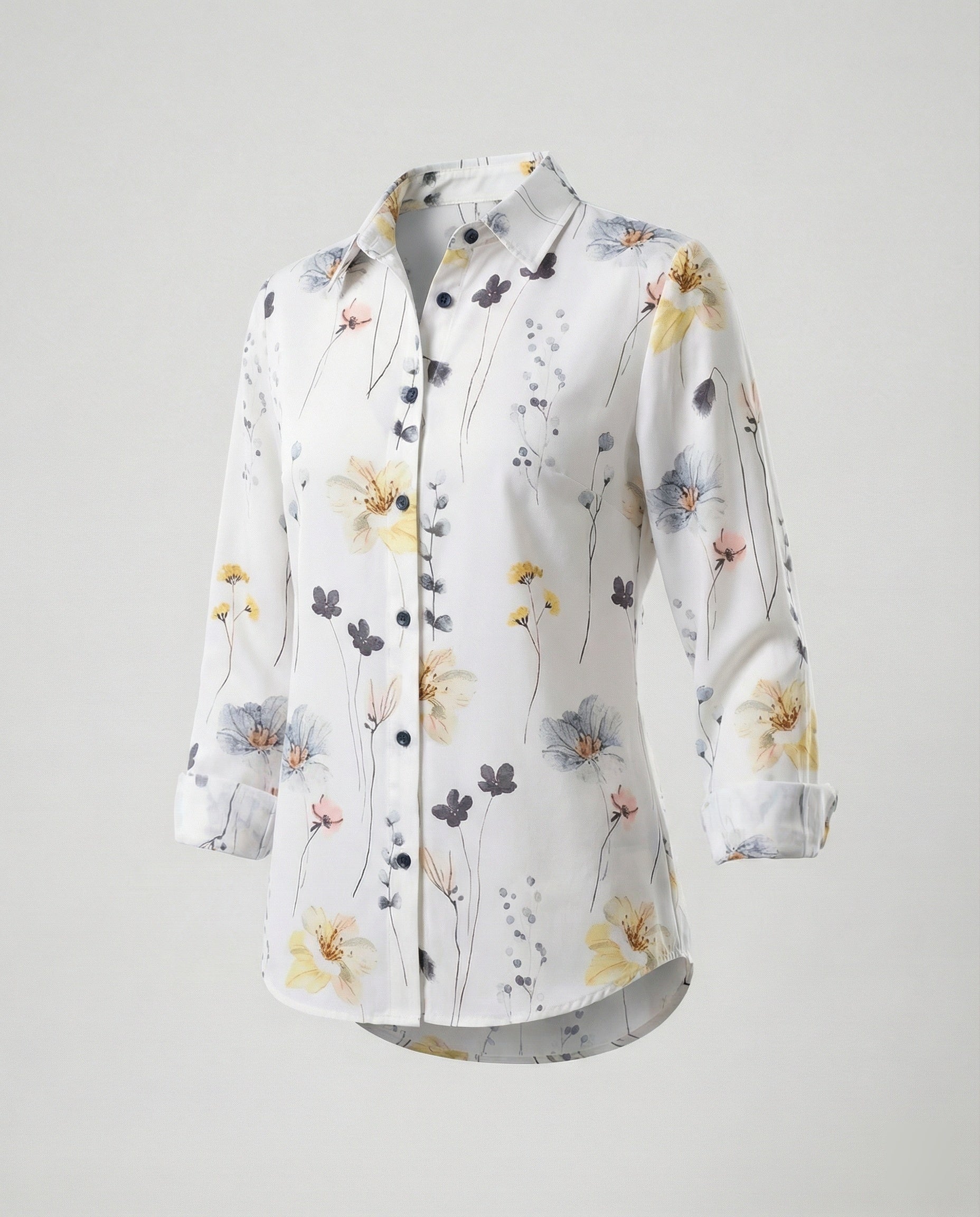Long Sleeve Shirt Blouse Patchwork Ladies