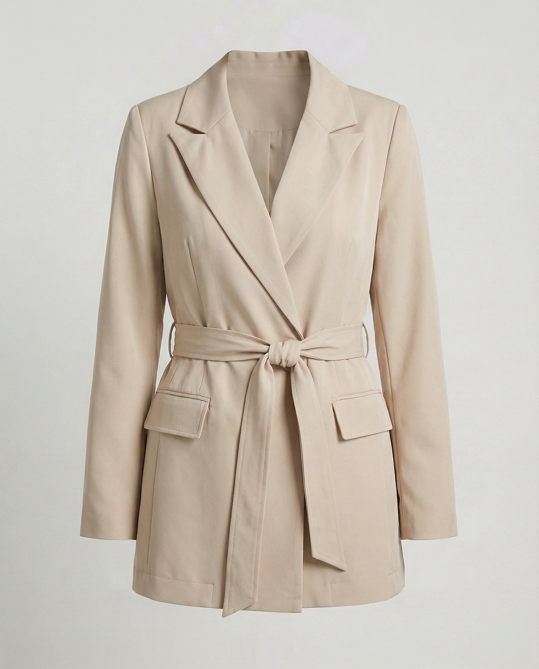 Blazer Coat With Wrap Belt Women