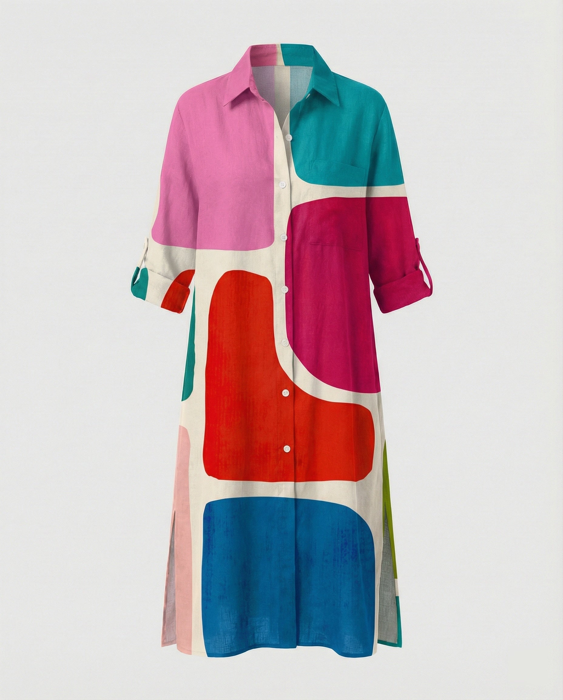 Women's Kaftan Dress Long Silk Look