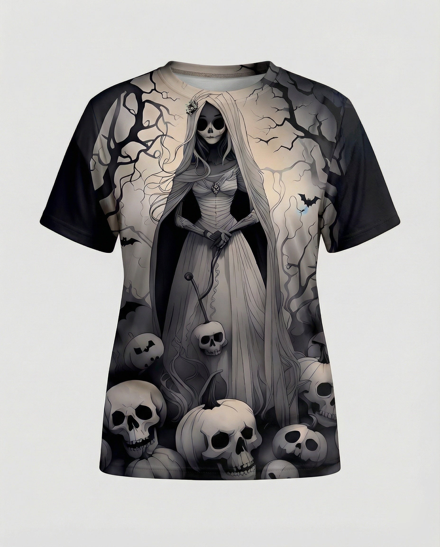 Short Sleeve Shirt Skull Print Women