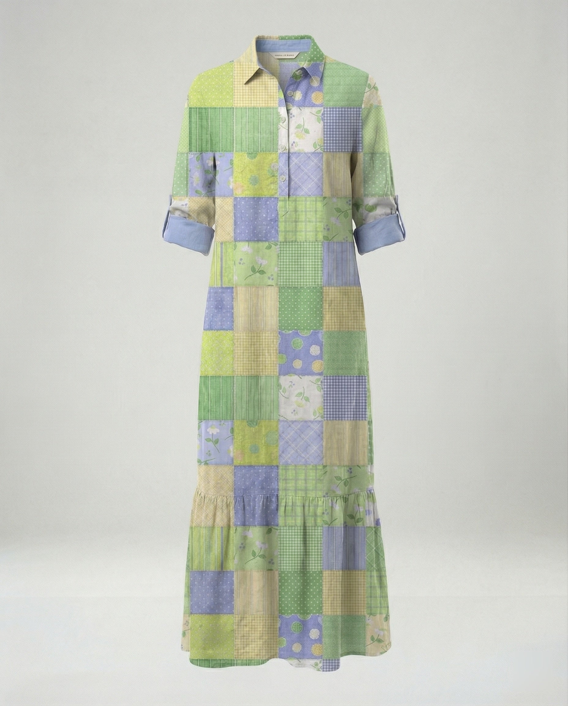 Ladies' shirt dress with ruffles