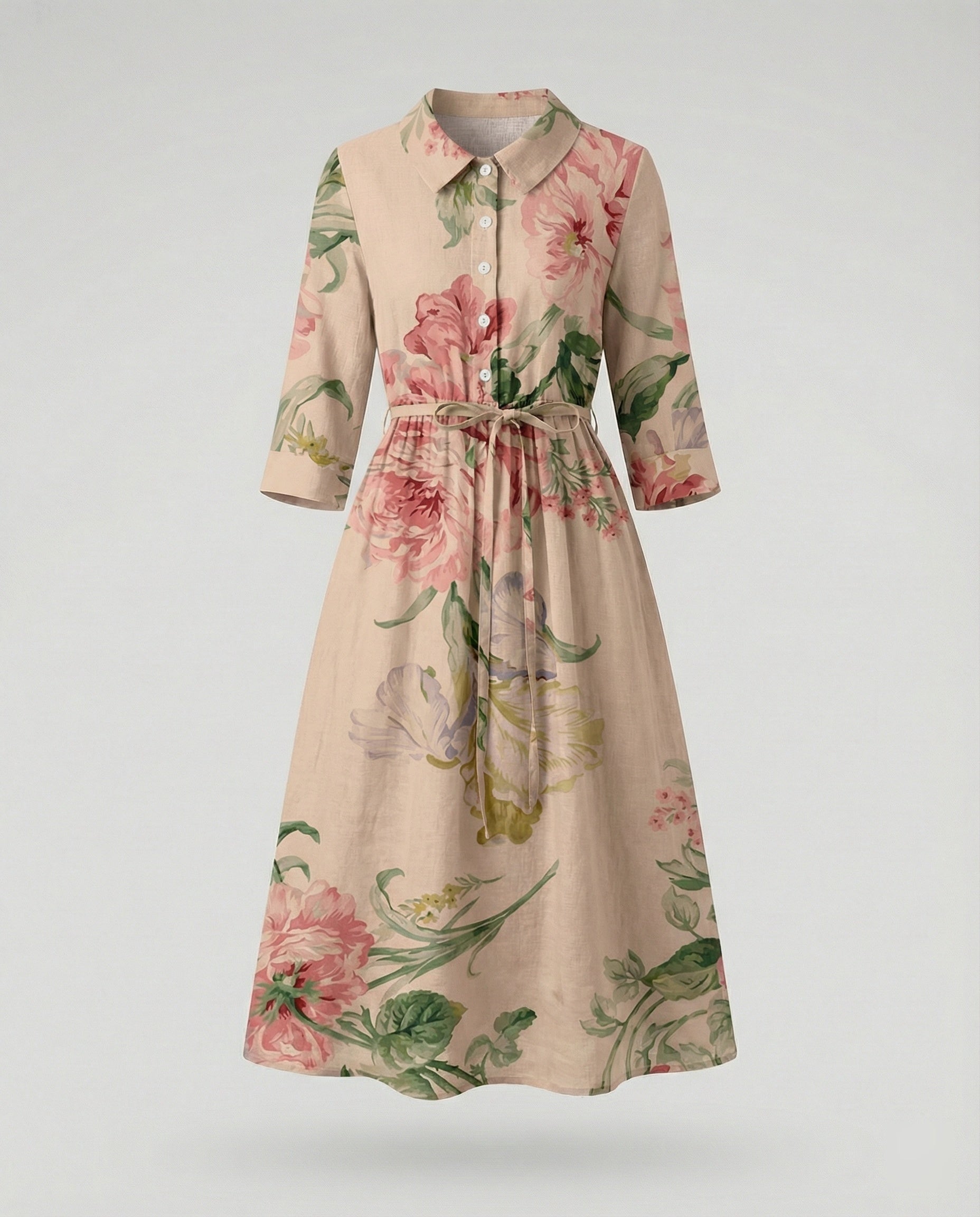 Ladies' Maxi Dress Shirt Dress Daisy