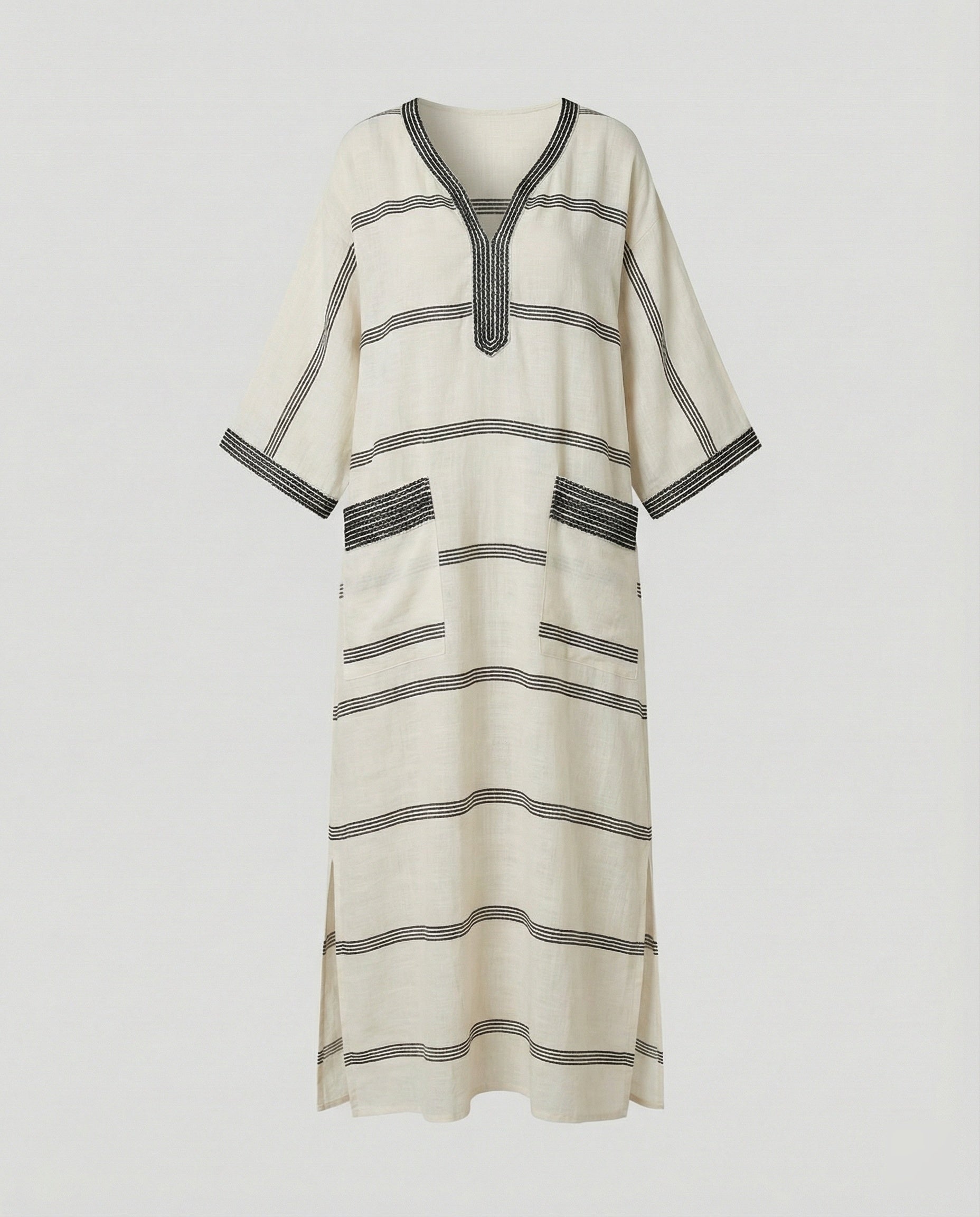 Linen Kaftan Maxi Dress Women