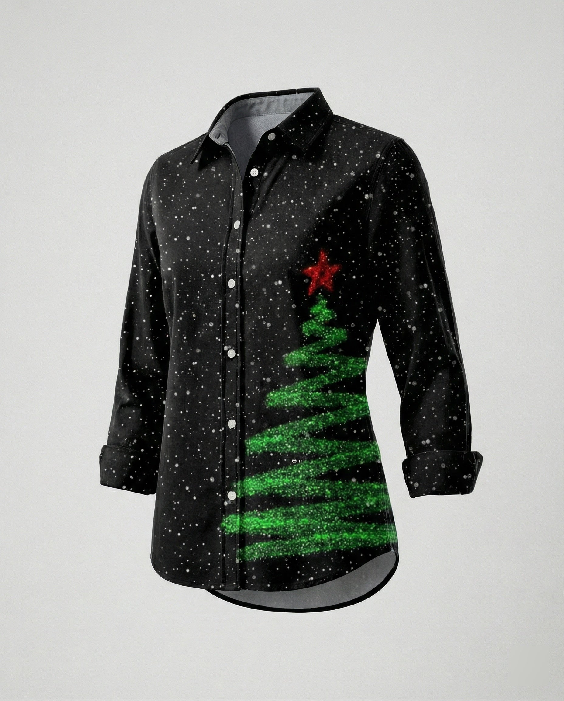 Long Sleeve Shirt Blouse Patchwork Ladies