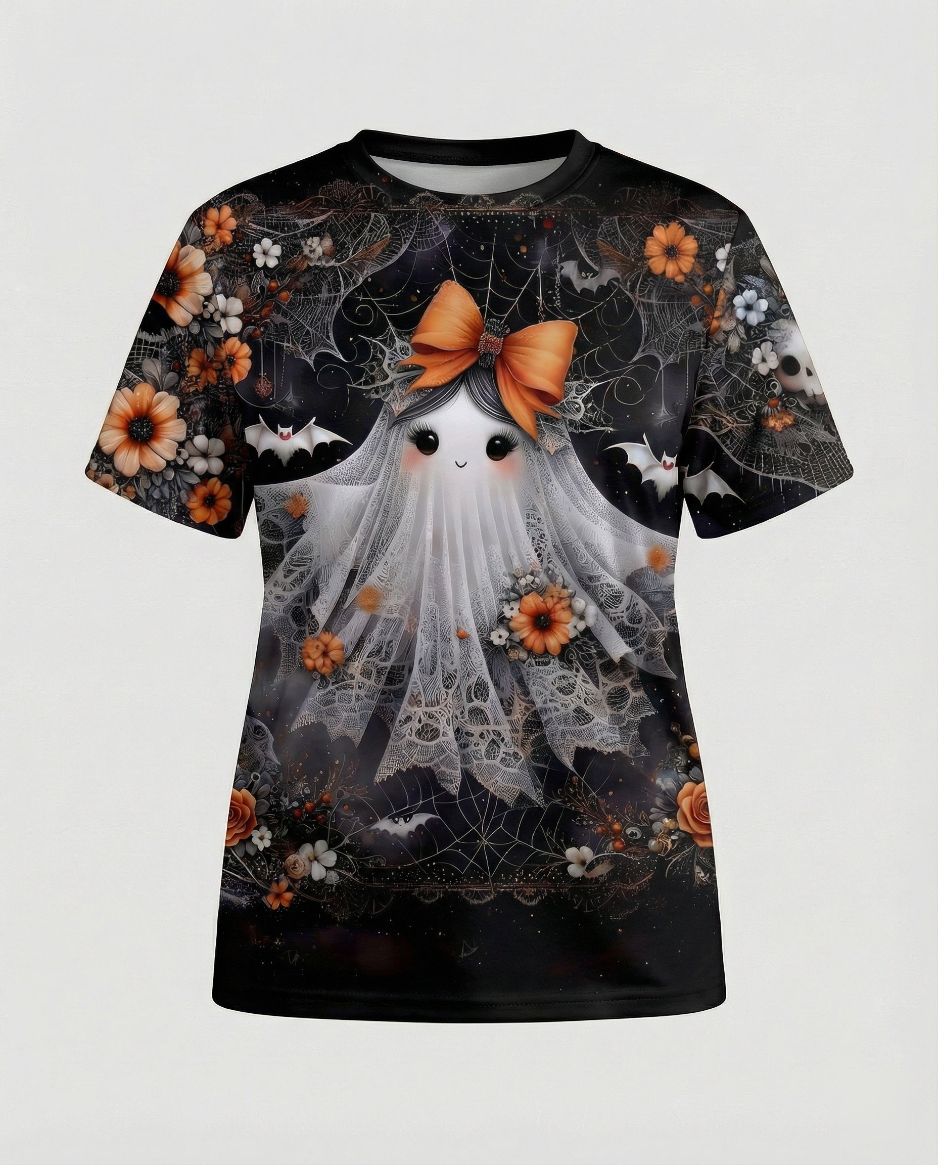 Short Sleeve Shirt Skull Print Women
