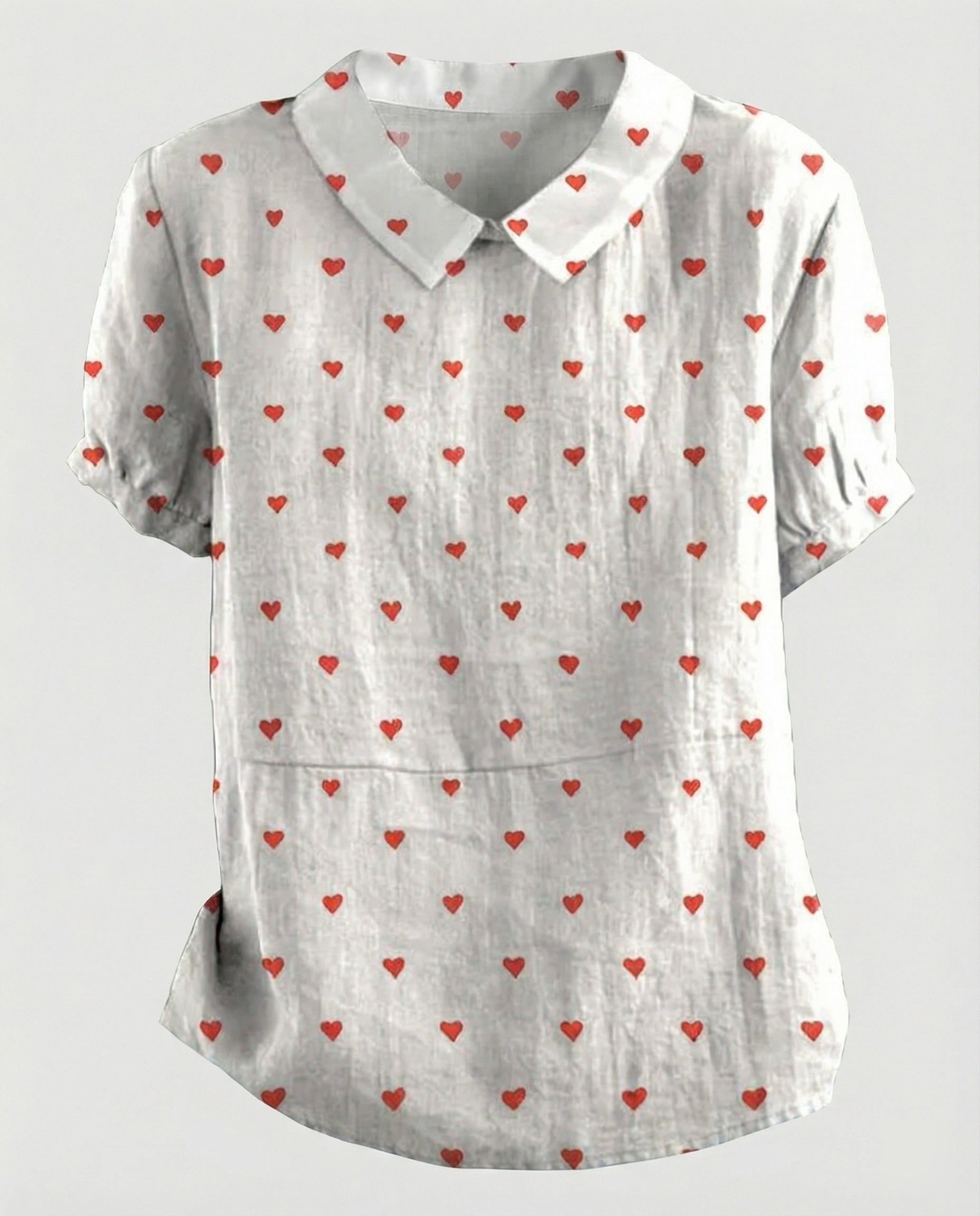 Ladies Blouse Linen Peter Pan Collar
