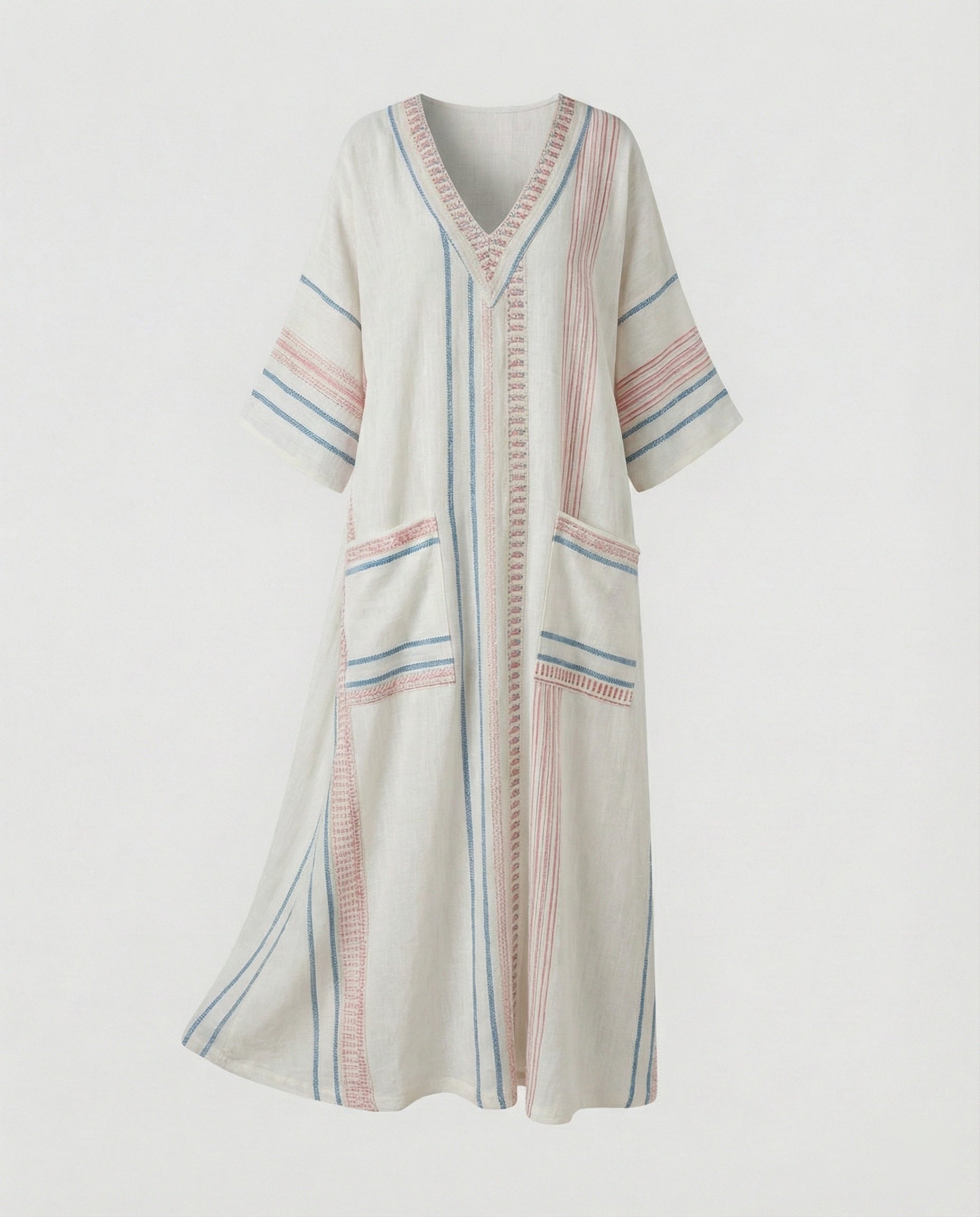 Linen Kaftan Maxi Dress Women