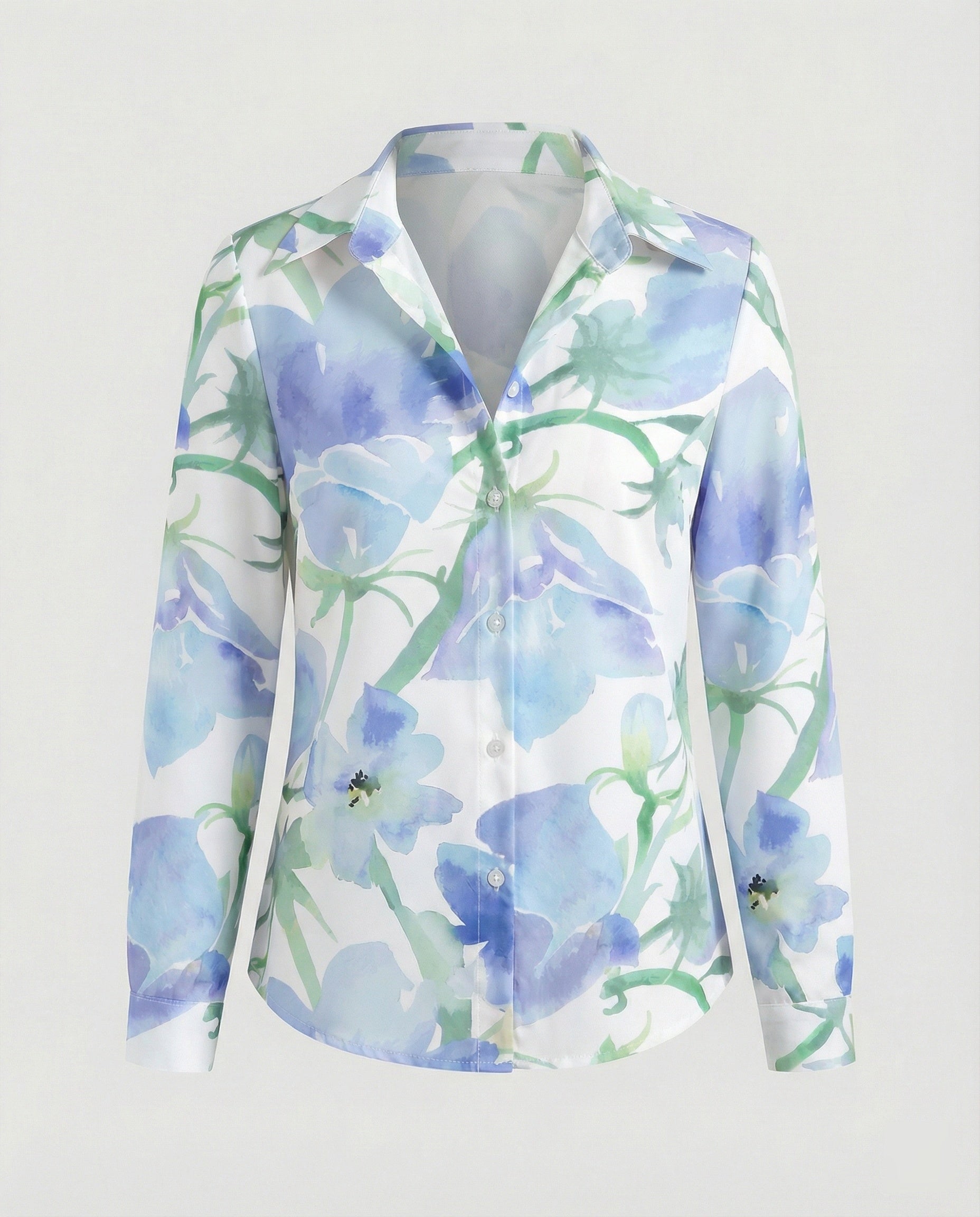 Shirt blouse silk look women floral