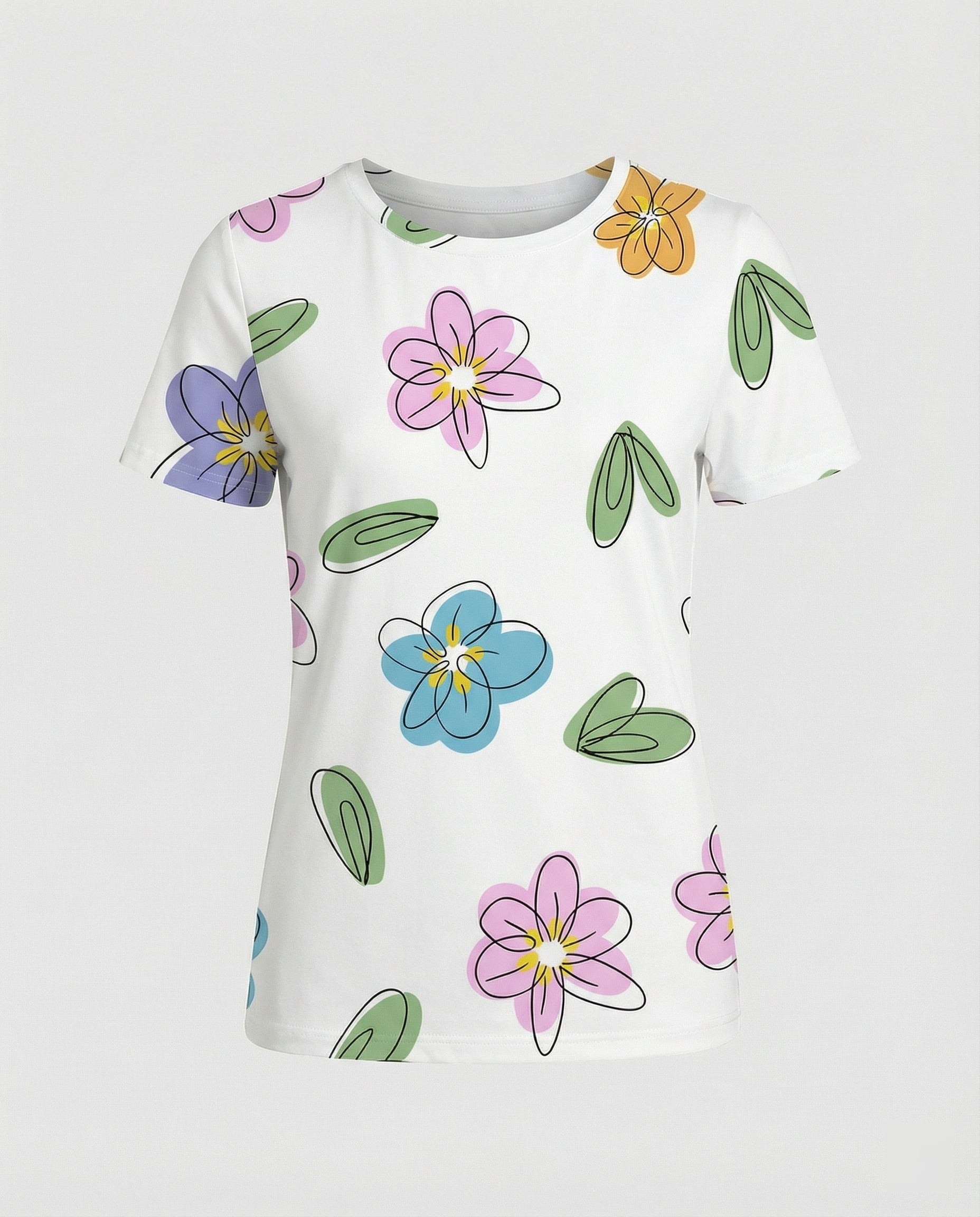 Short Sleeve Shirt Women With Floral Print