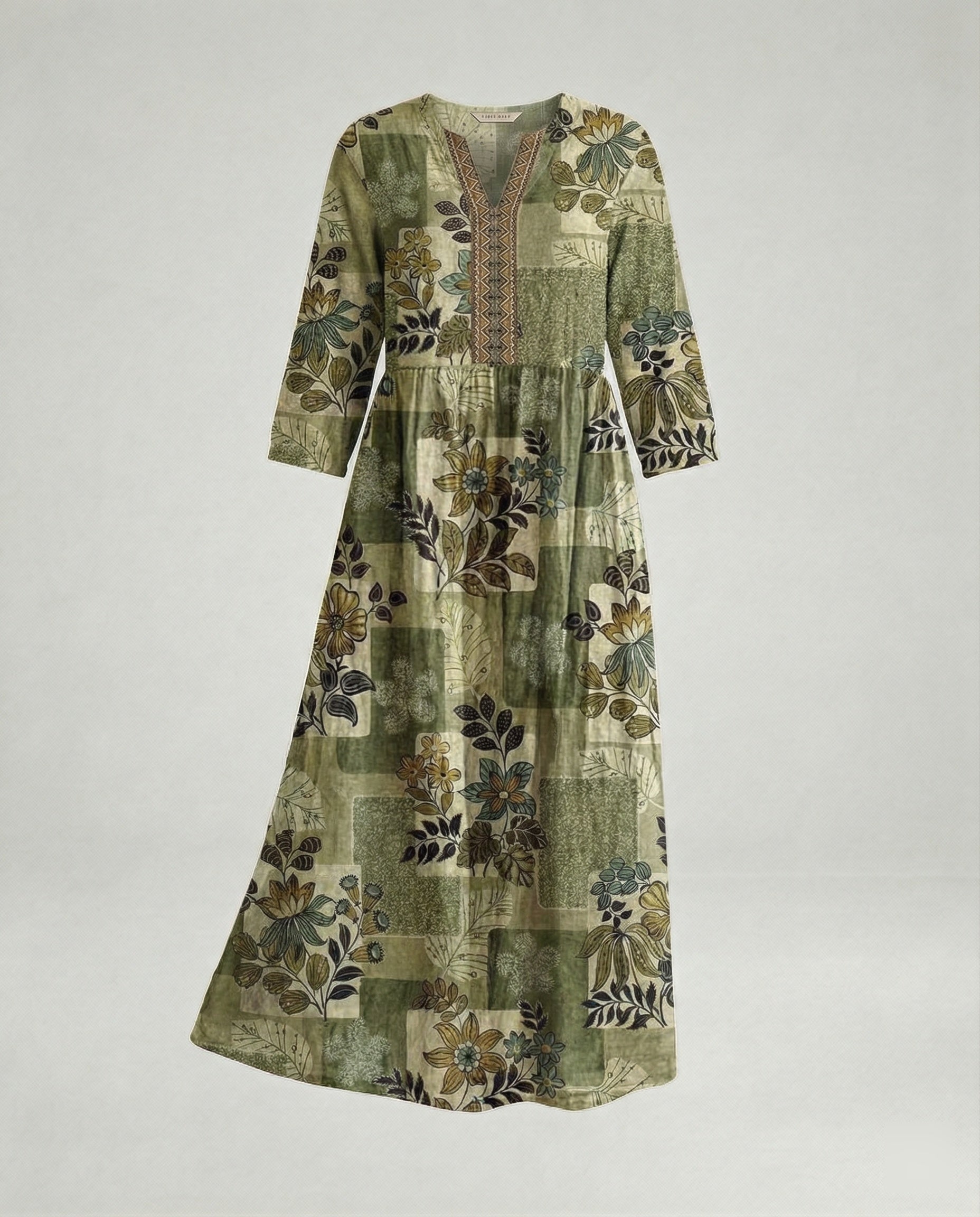 Women's Maxi Dress Summer Linen Look V-Neck