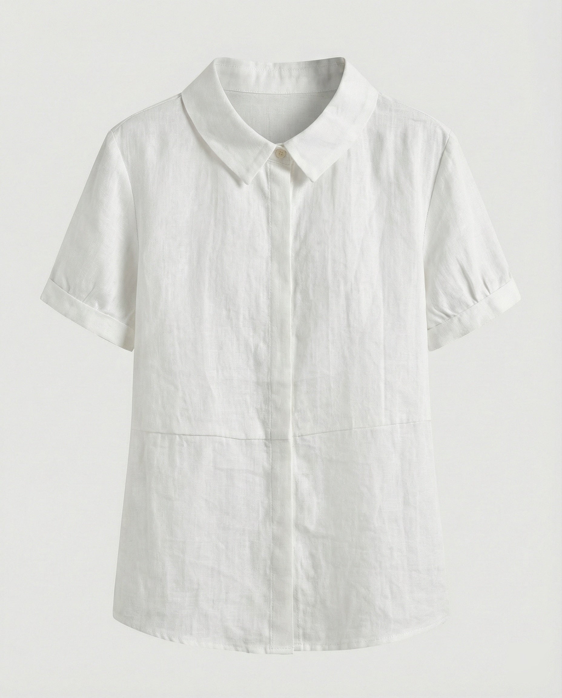 Ladies Blouse Linen Peter Pan Collar