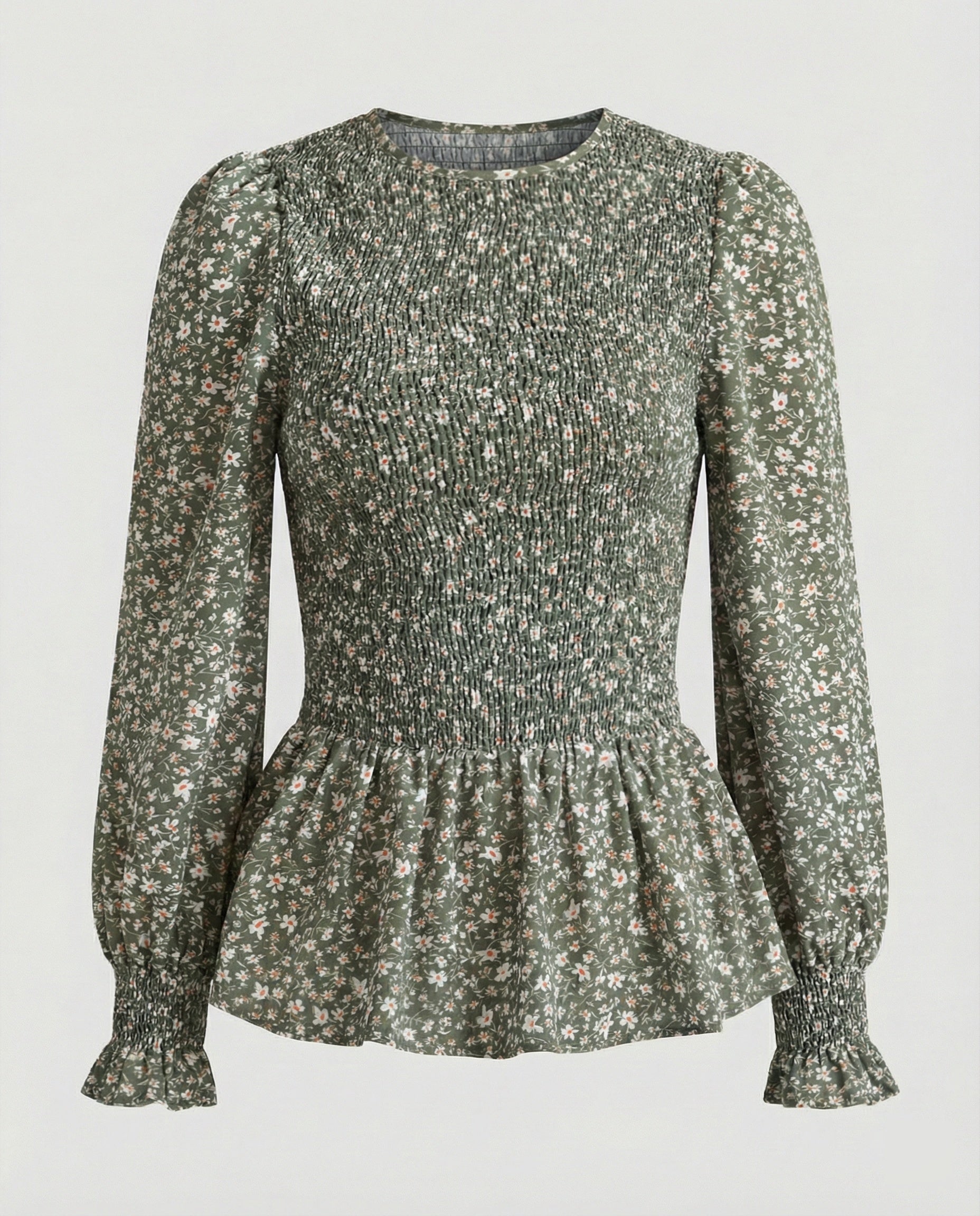 Blouse Women Peplum Smocked