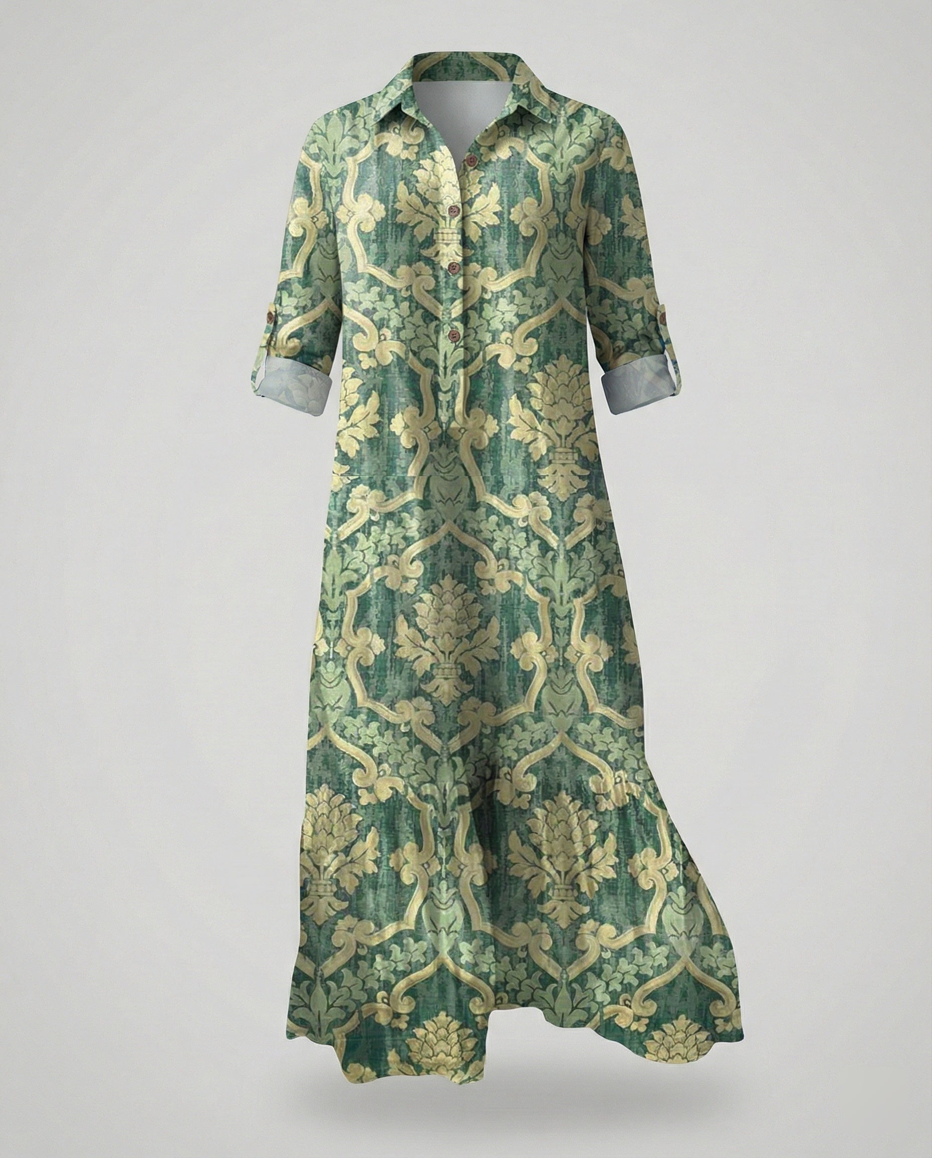 Ladies' shirt dress with ruffles