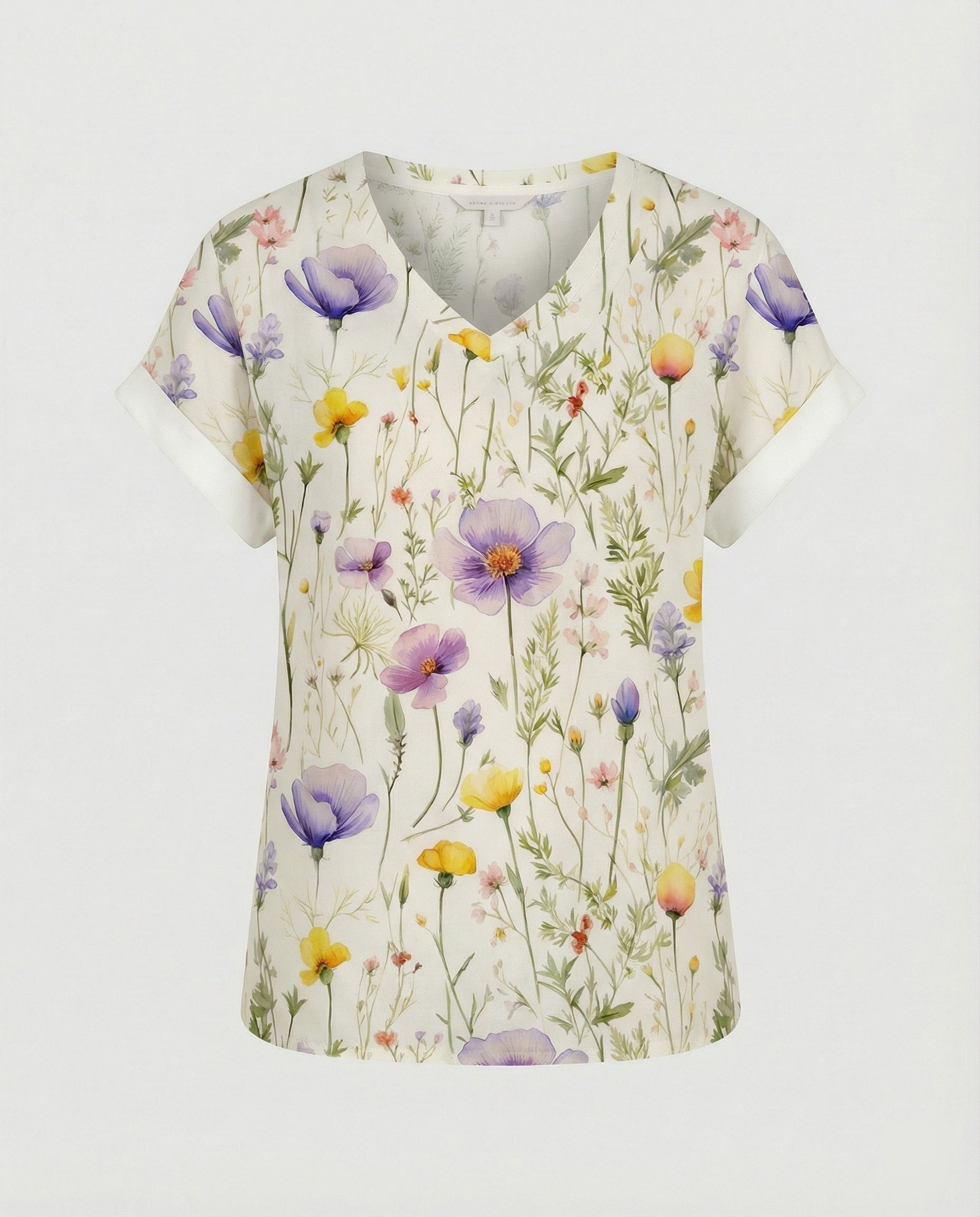 V-neck blouse linen look ladies