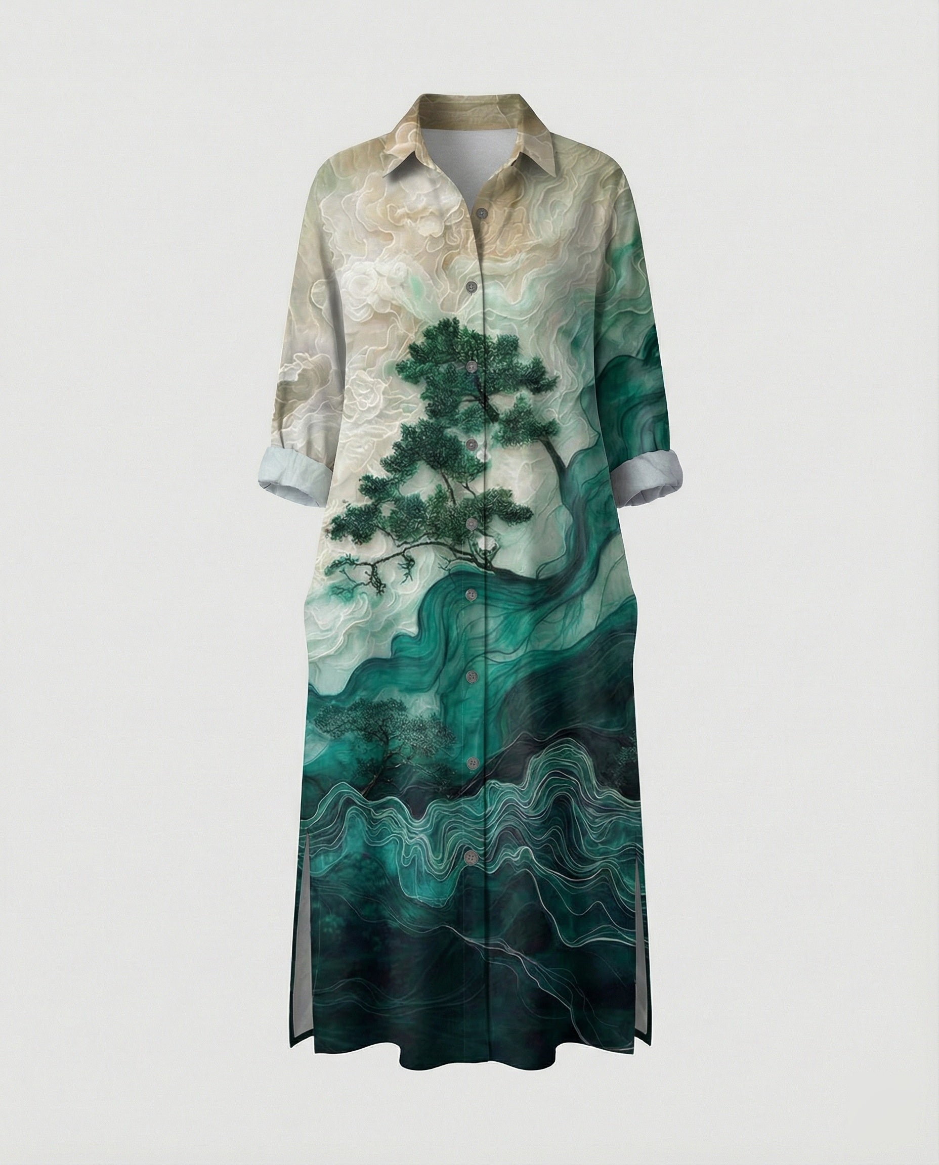 Women's Kaftan Dress Long Silk Look