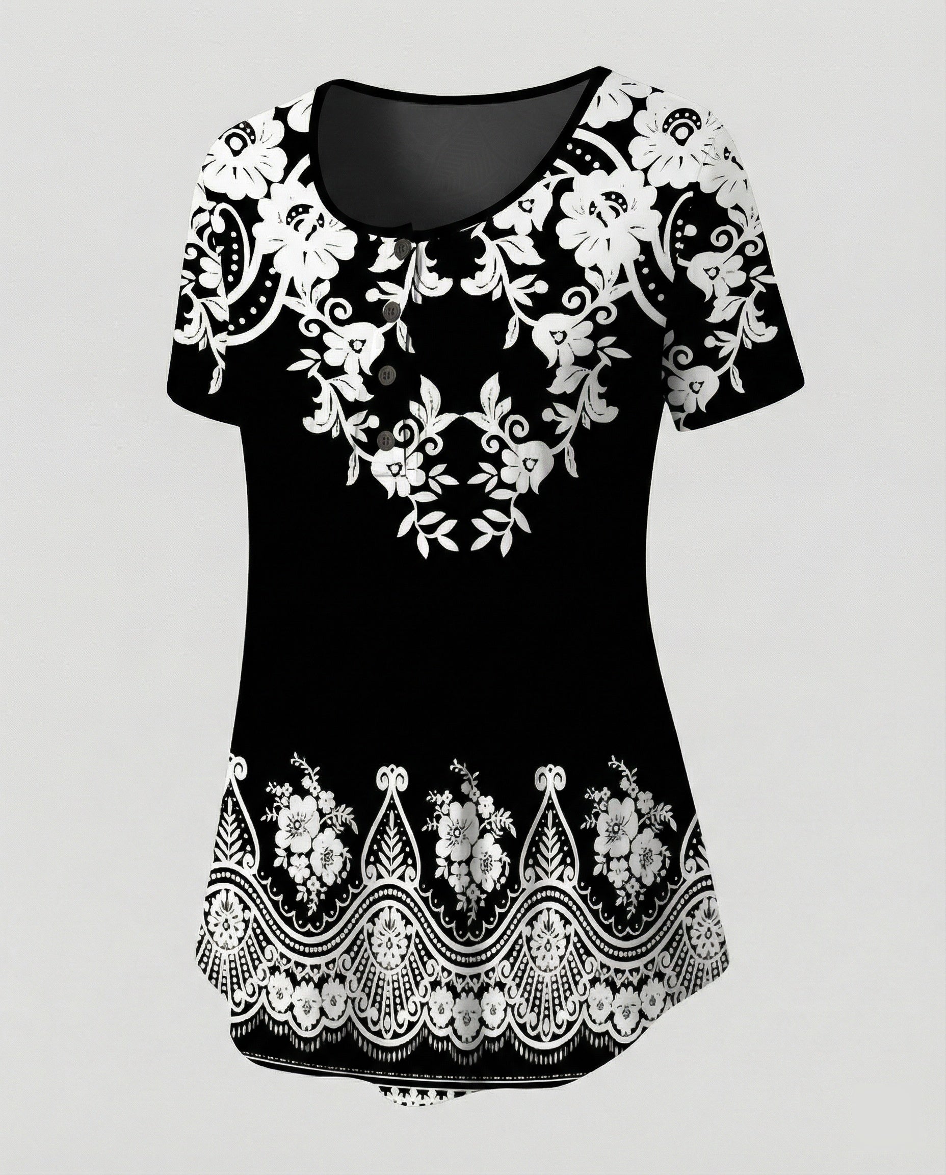 Women's Tunic Women's U-Neck Print