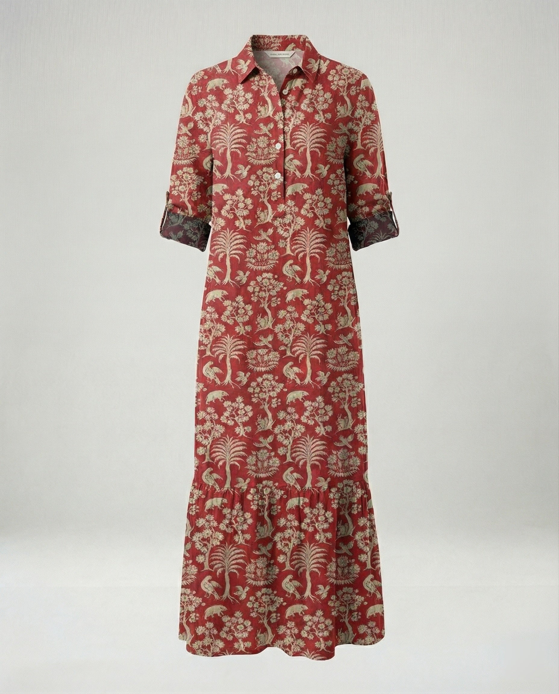 Ladies' shirt dress with ruffles