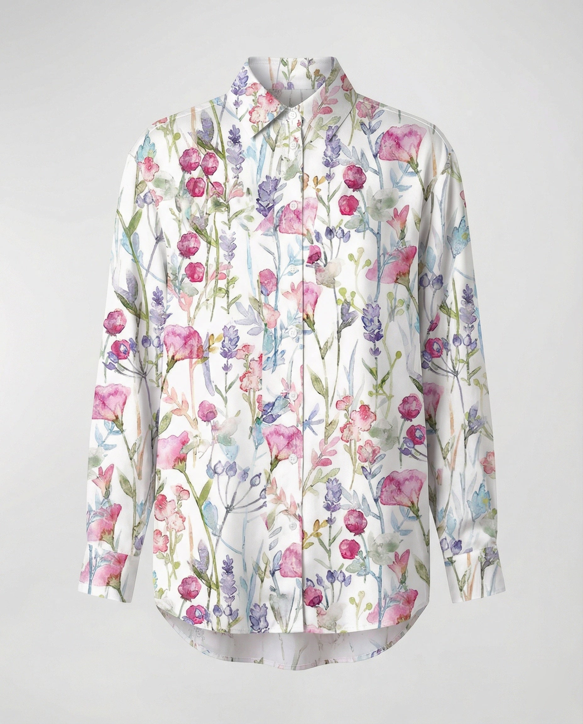 Light blouse women watercolor flowers