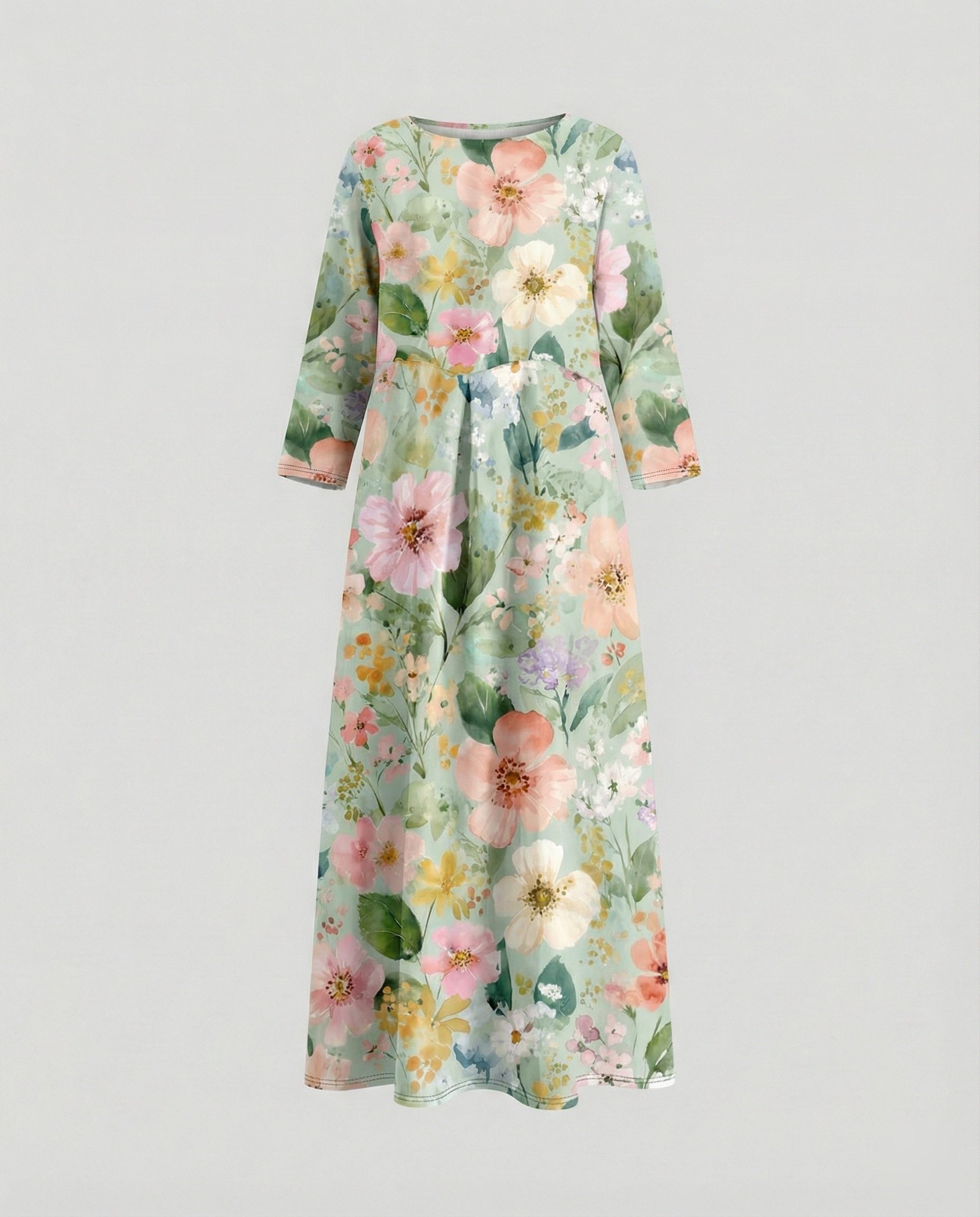 Ladies maxi dress floral with pockets