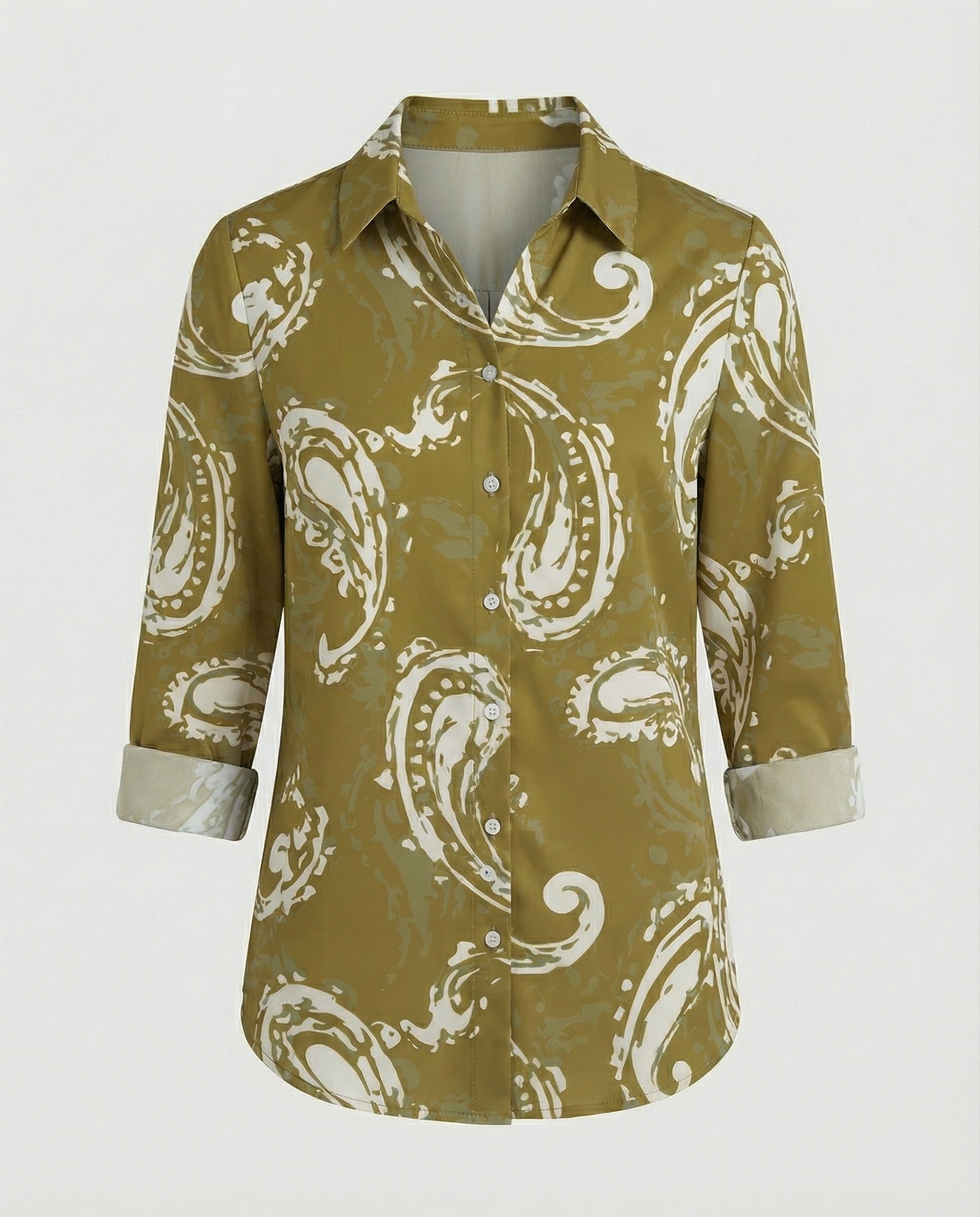 Shirt blouse silk look women floral