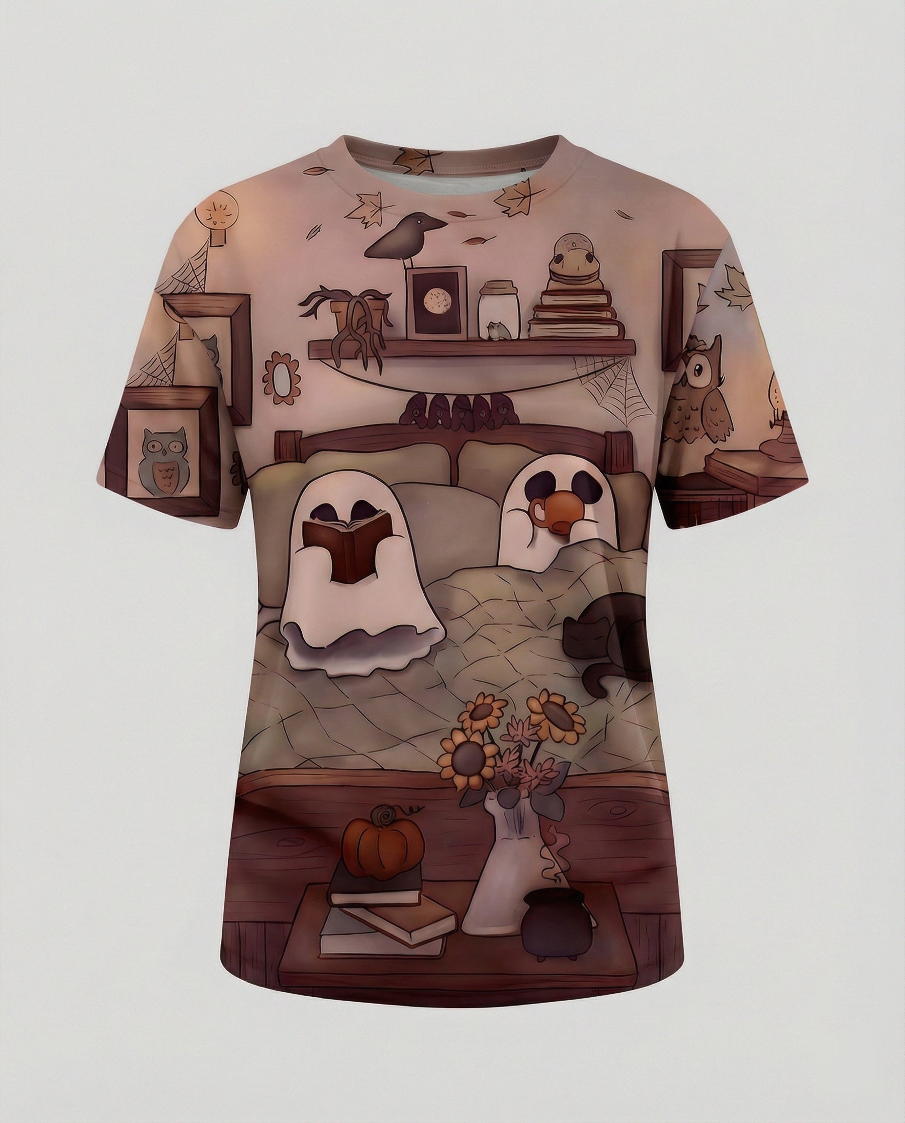 Short Sleeve Shirt Skull Print Women