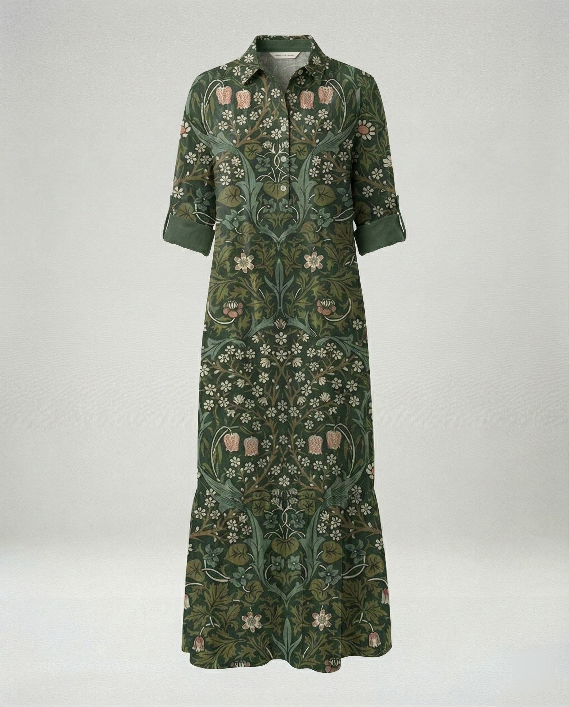 Ladies' shirt dress with ruffles
