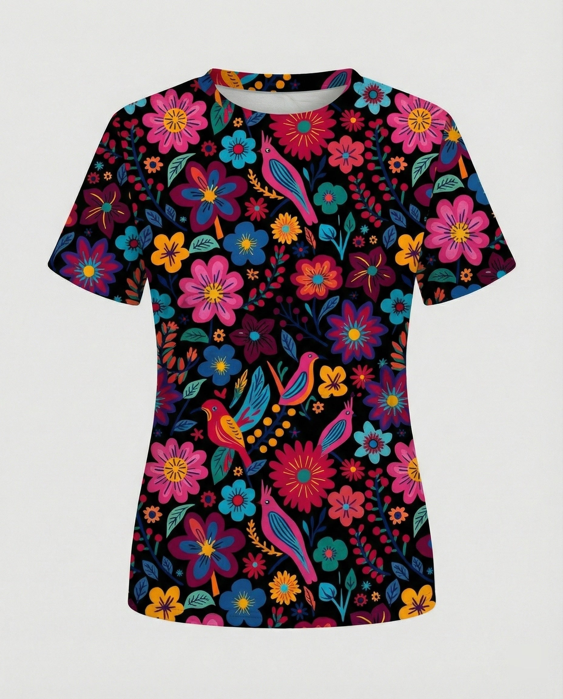 Short Sleeve Shirt Women With Floral Print