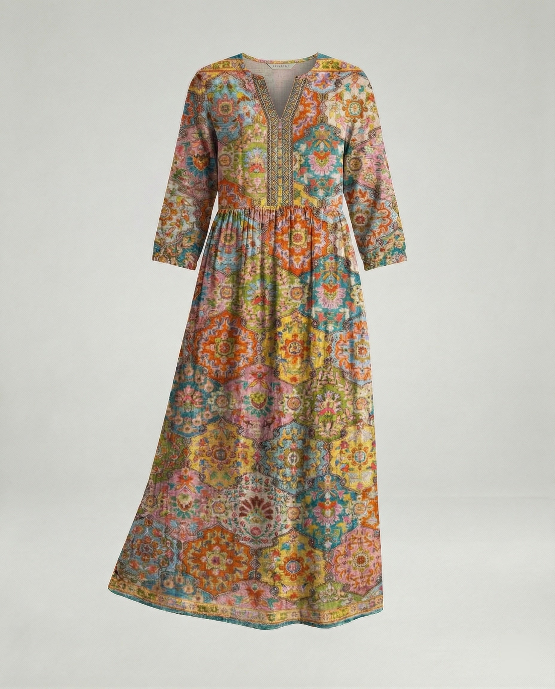 Women's Maxi Dress Summer Linen Look V-Neck