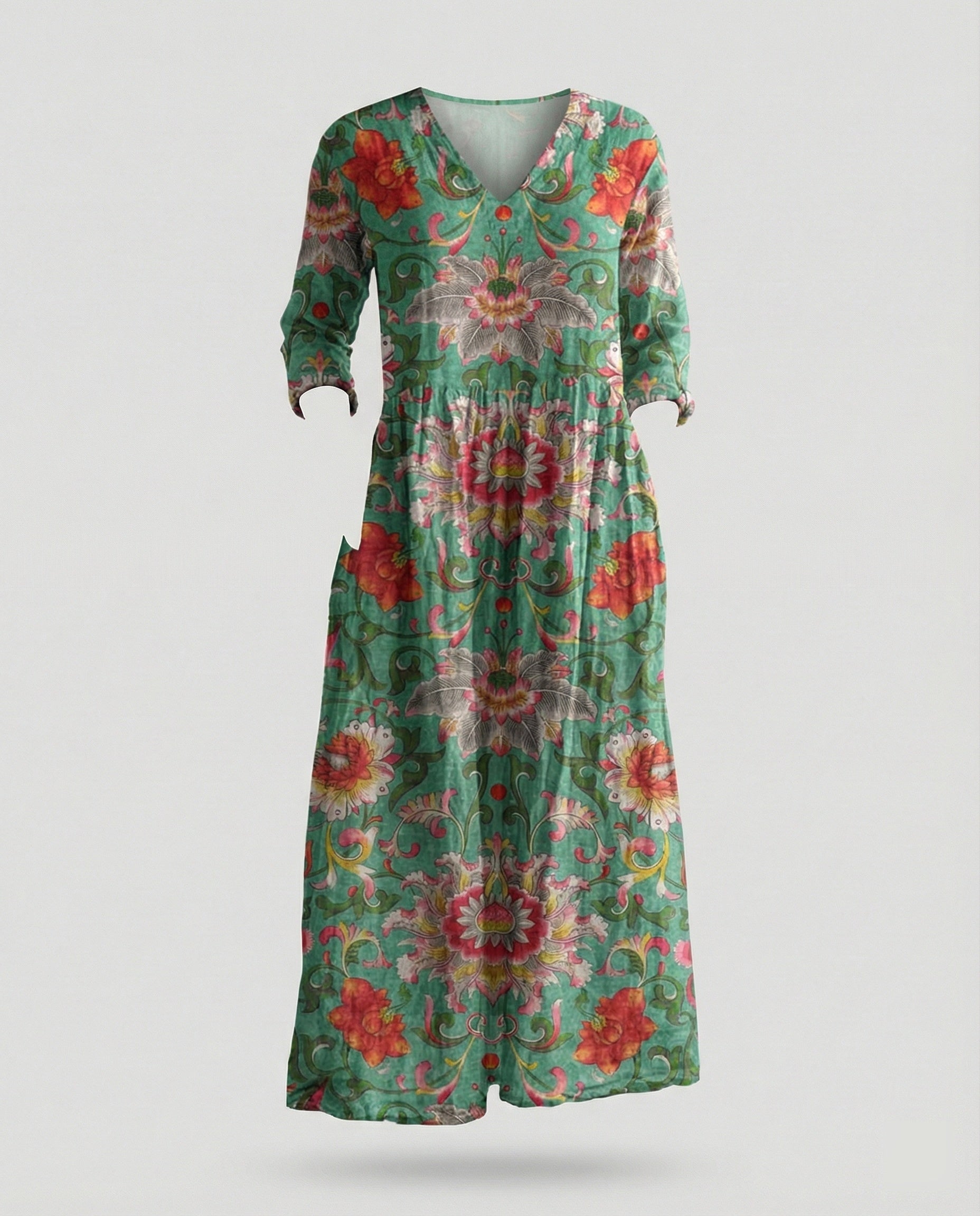 Women's Boho Maxi Dress Summer Linen Look