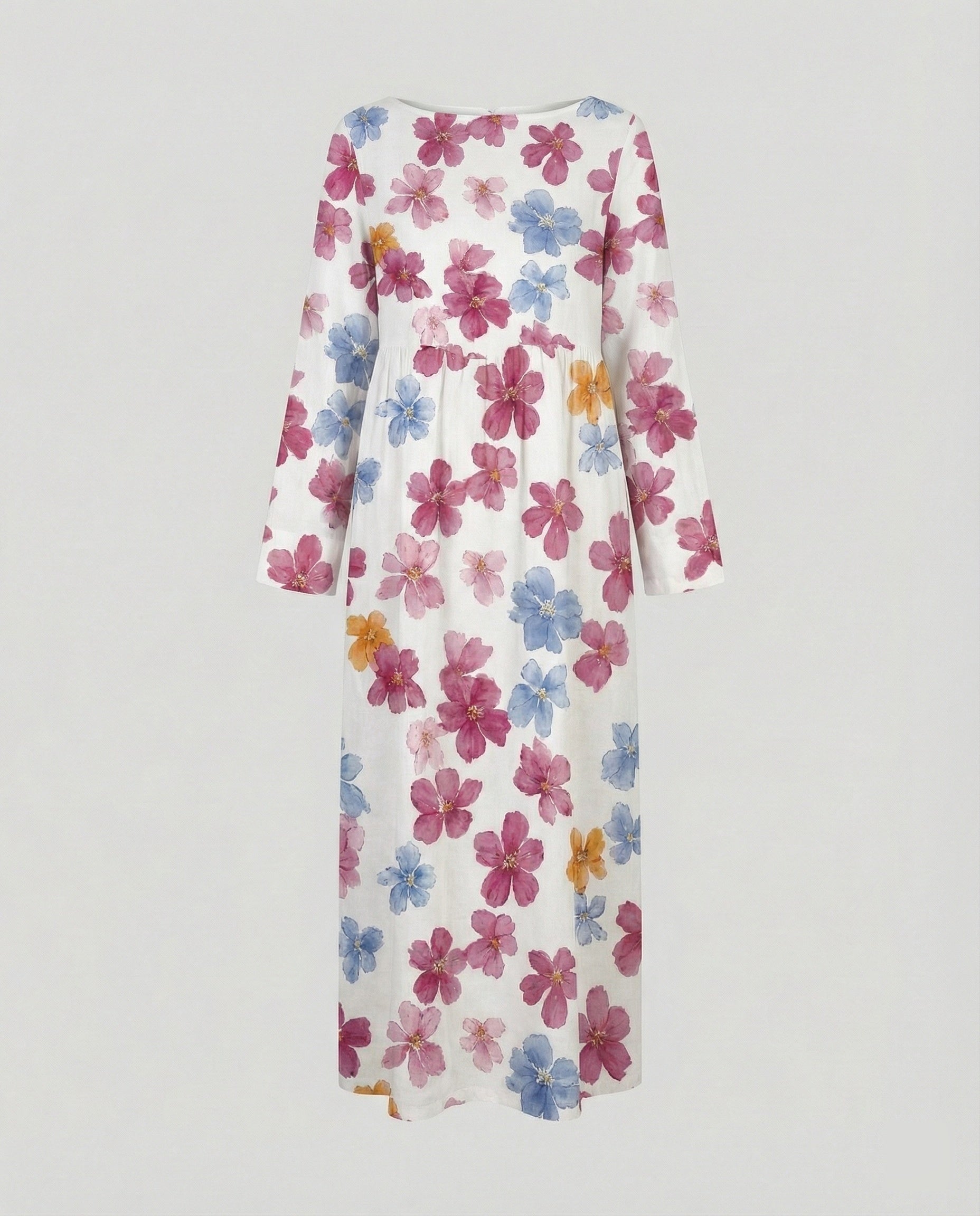 Ladies maxi dress floral with pockets