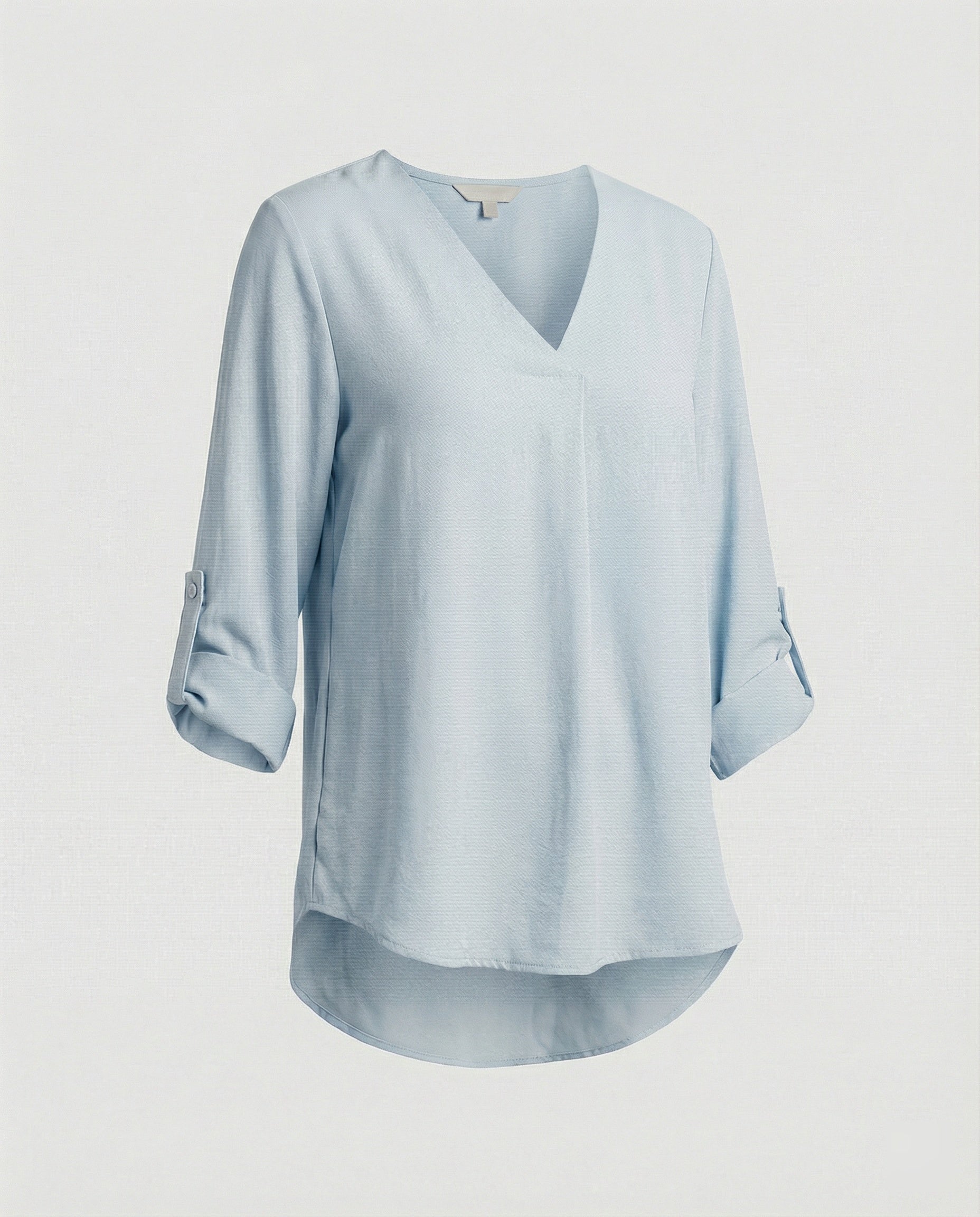 Tunic blouse women with rolled sleeves