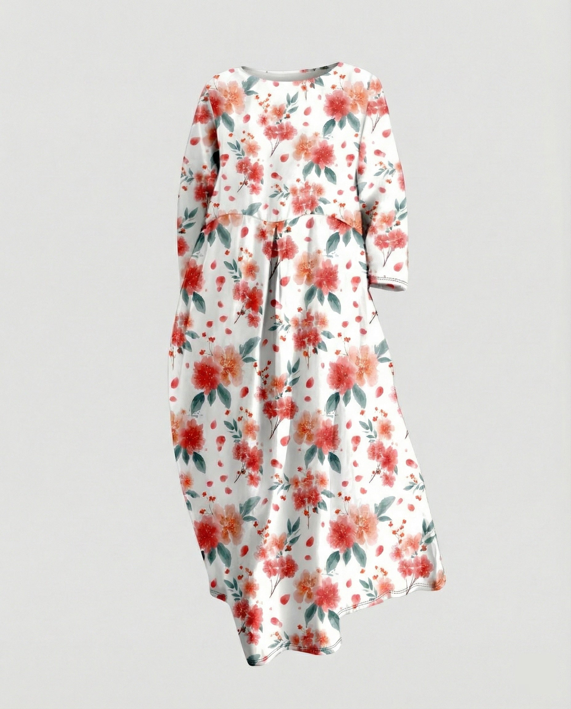 Ladies maxi dress floral with pockets