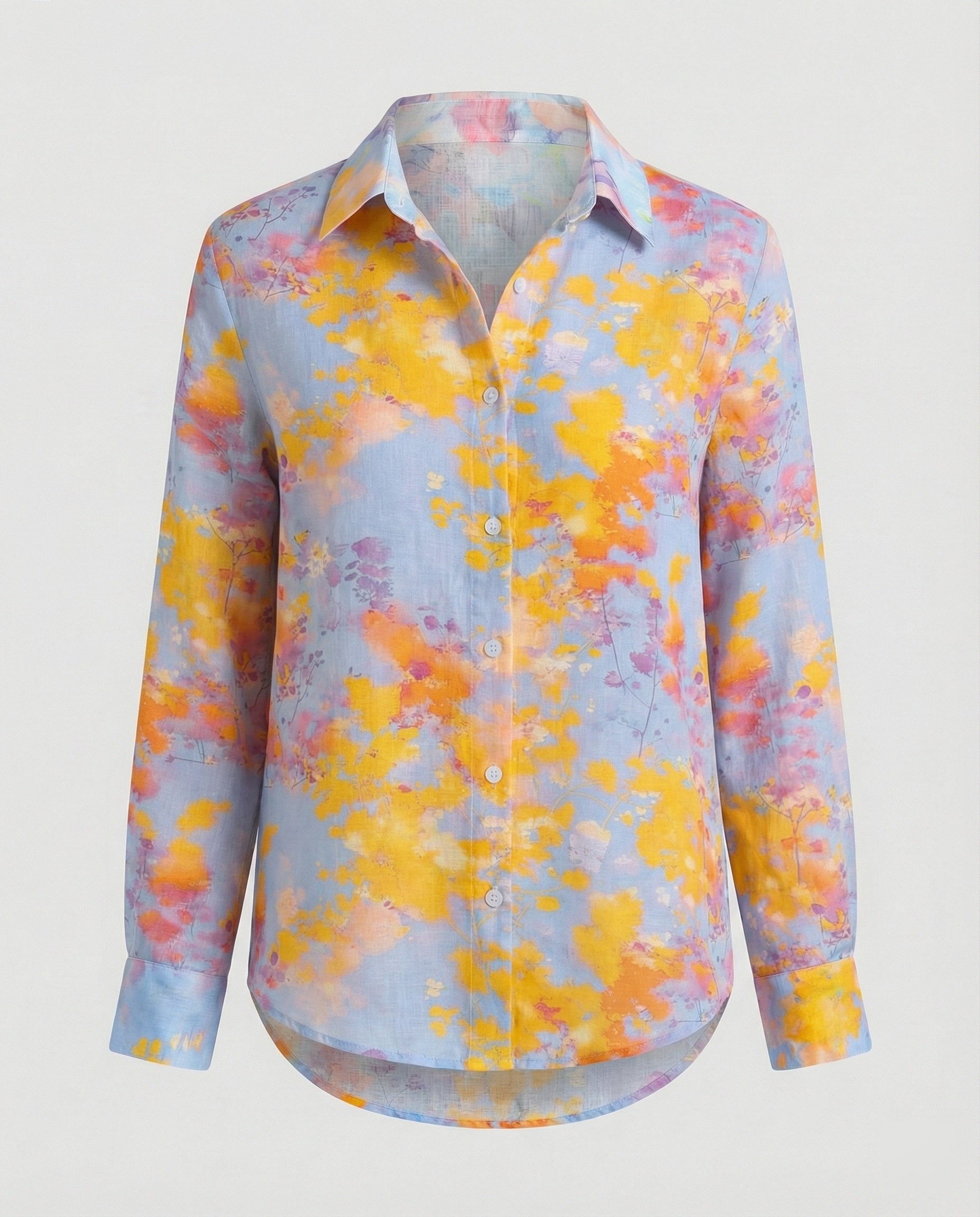 Light blouse women watercolor flowers