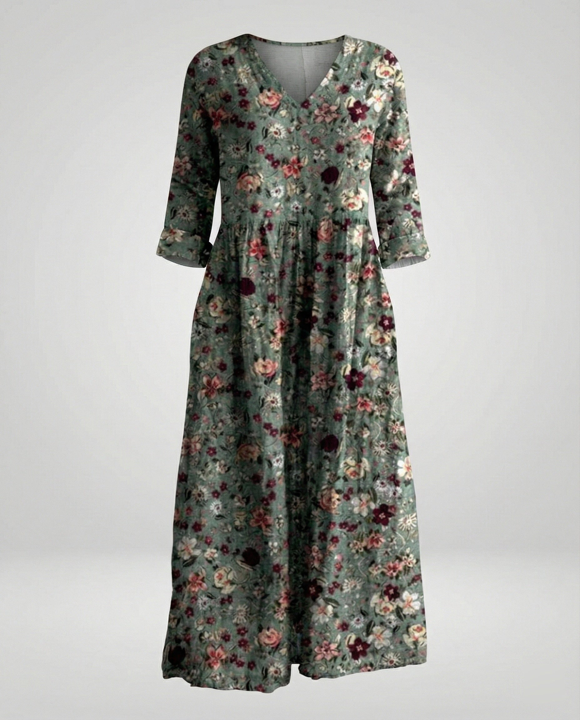 Women's Maxi Dress Summer Linen Look V-Neck