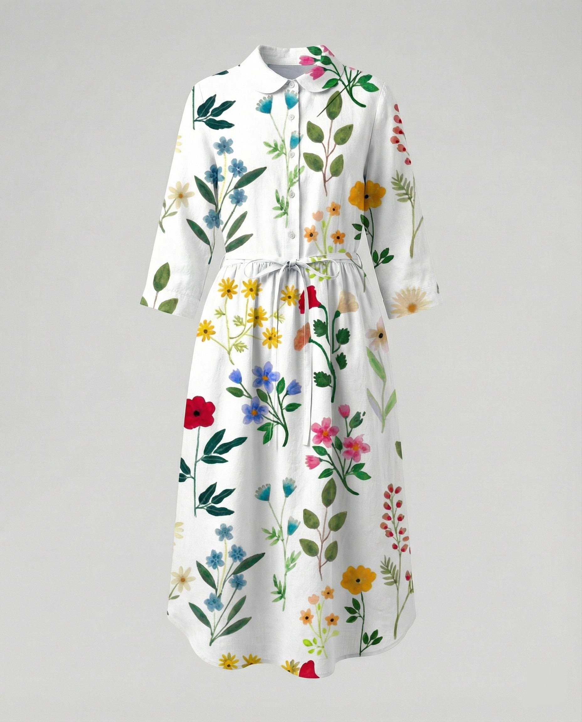 Ladies' Maxi Dress Shirt Dress Daisy