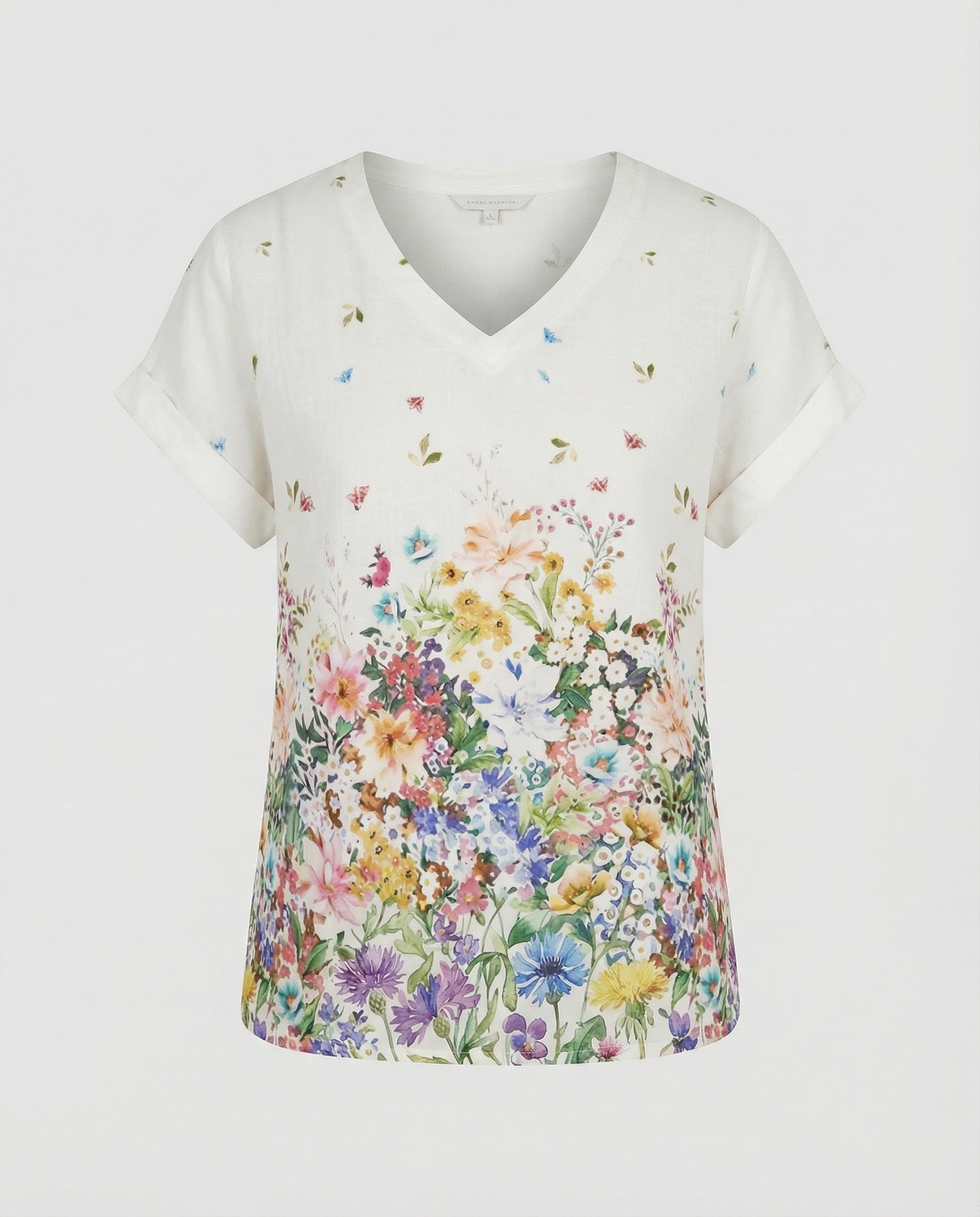 V-neck blouse linen look ladies