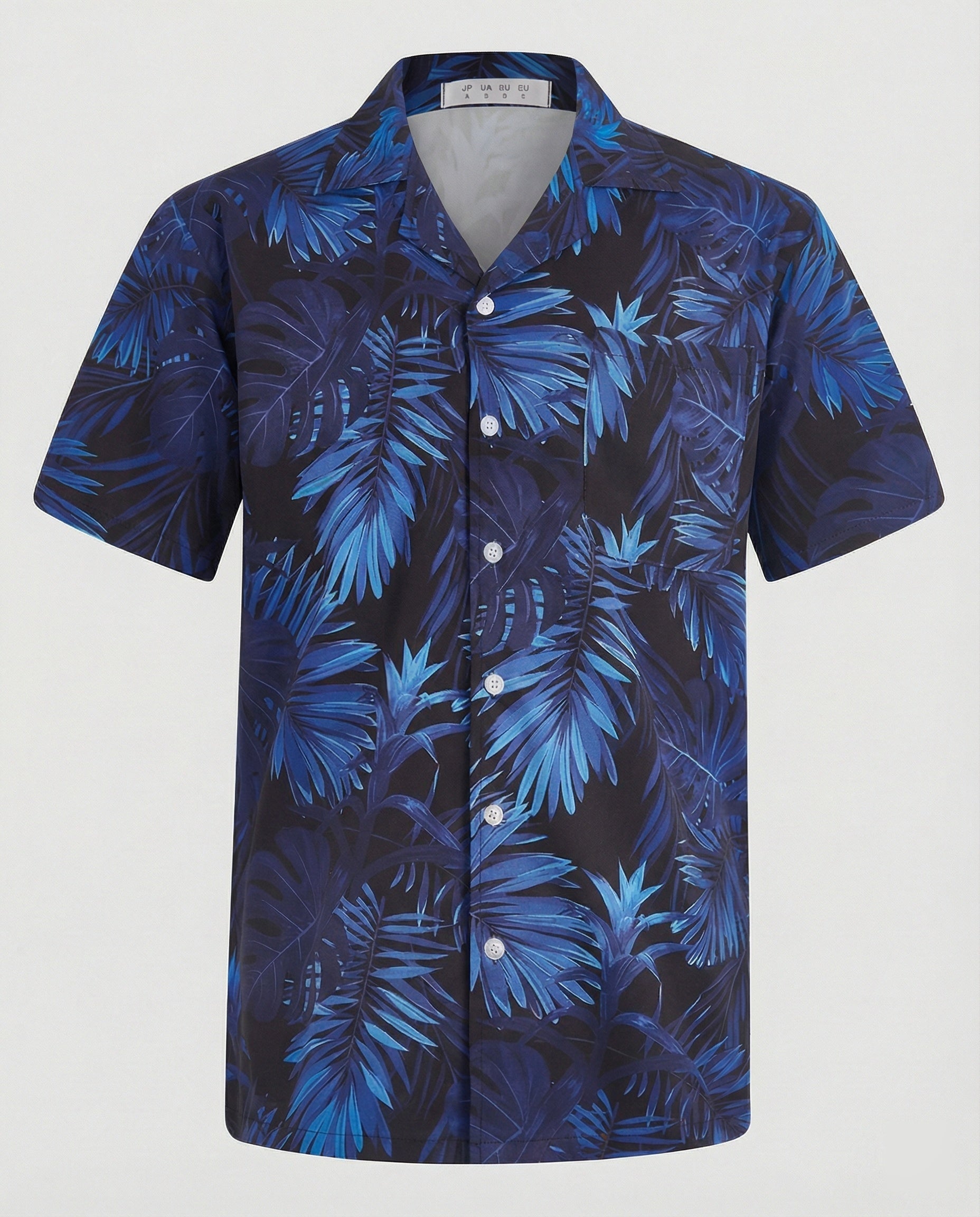 Short Sleeve Hawaii Shirt Men Palm Print