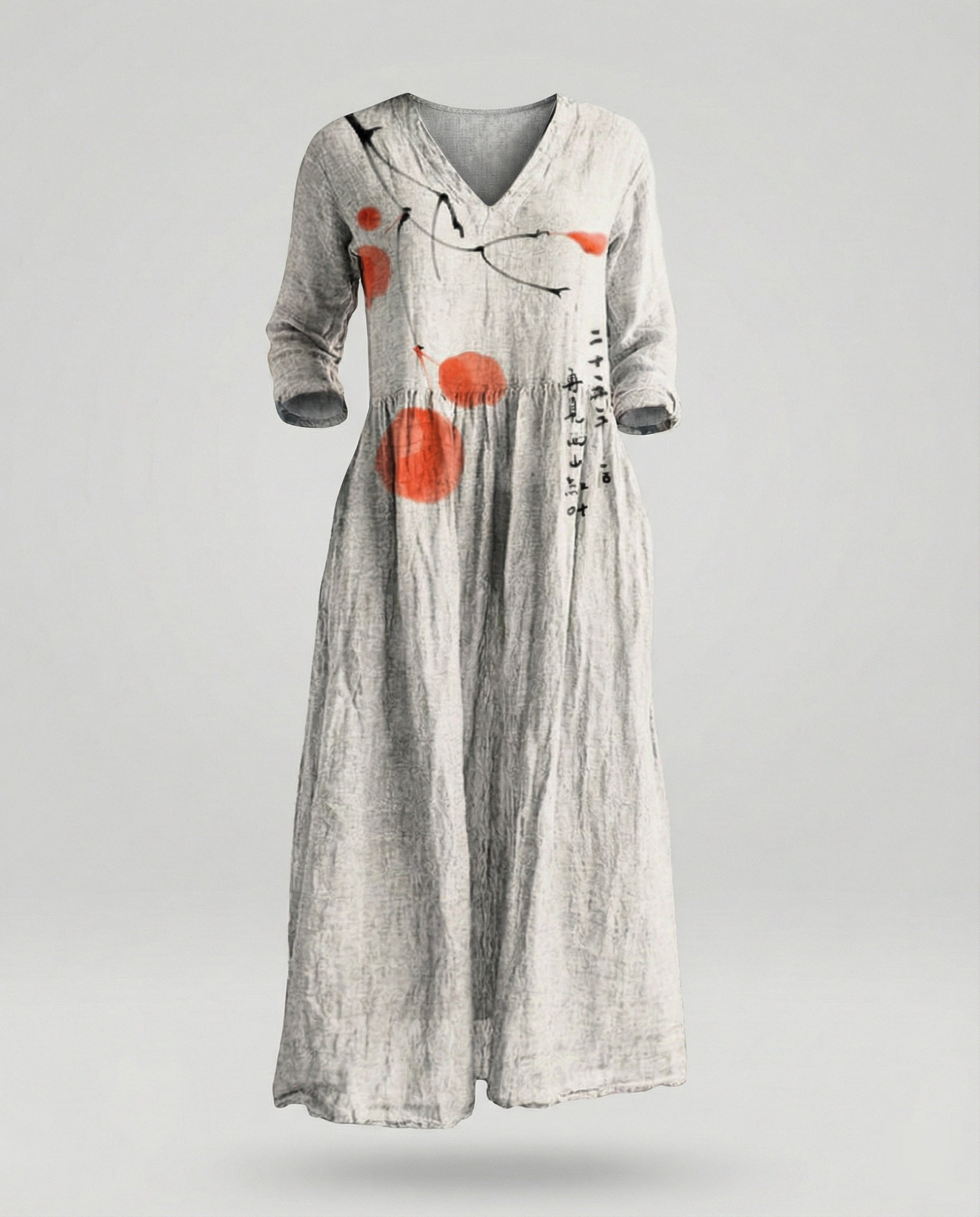 Women's Maxi Dress Summer Linen Look V-Neck
