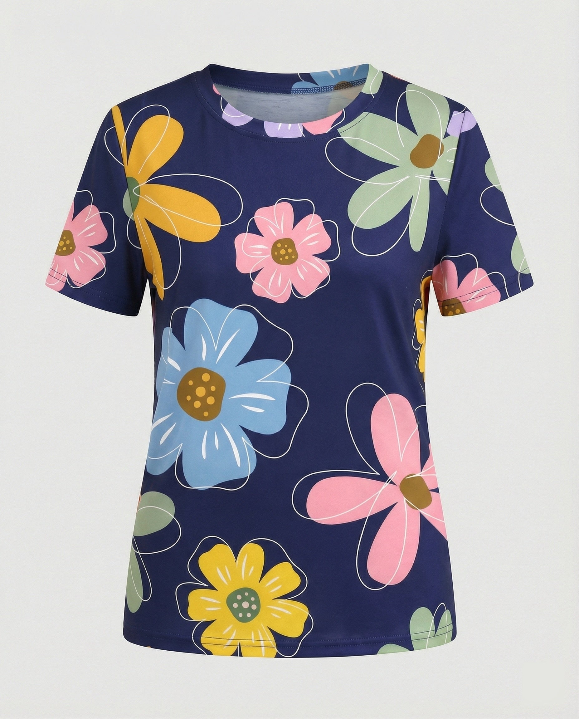 Short Sleeve Shirt Women With Floral Print