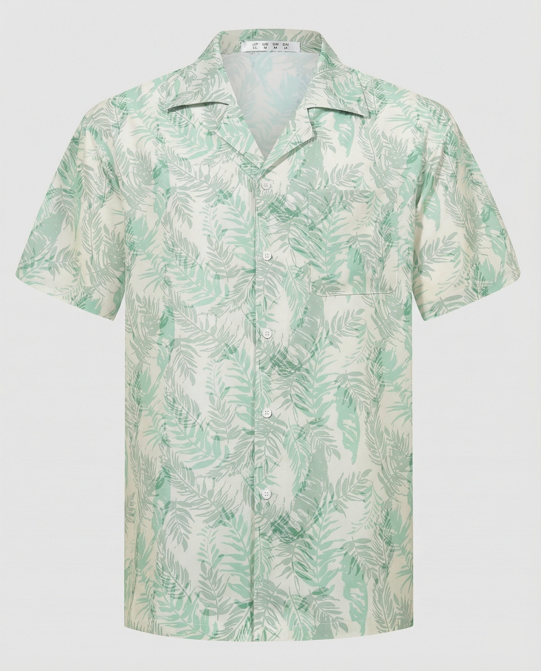 Short Sleeve Hawaii Shirt Men Palm Print